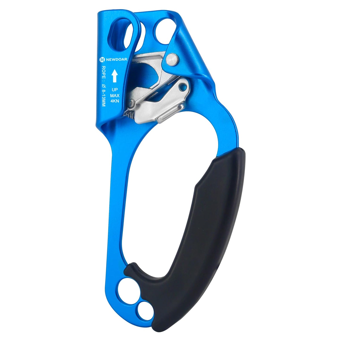 NewDoar Right Hand Ascender Rock Climbing Tree Arborist Rappelling Gear Equipment CE Certified Rope Clamp for 8~13MM Rope(Blue-Right)