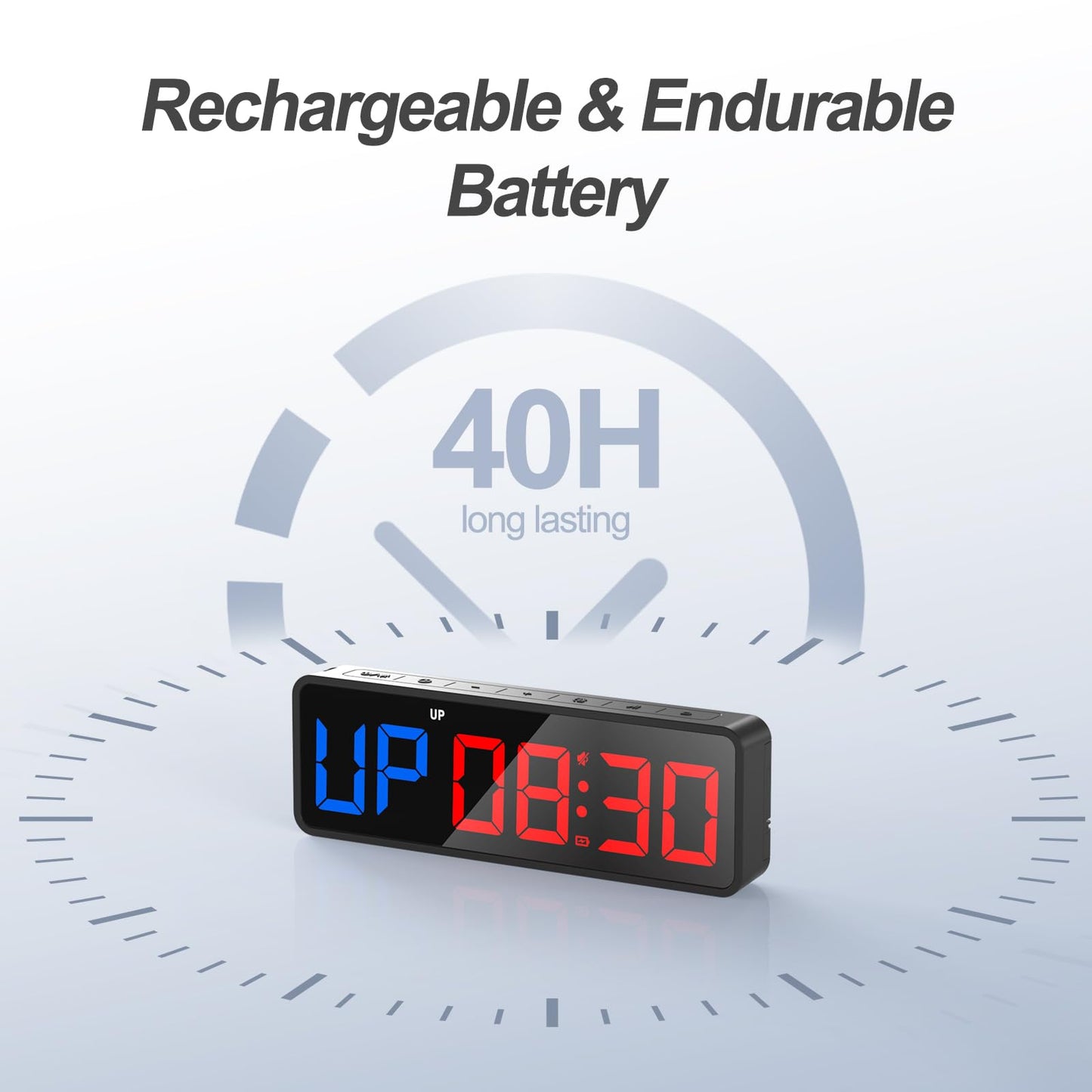 ANJANK Small Portable Gym Timer Clock, Strong Magnet, Workout Interval Timer with Powerful Battery, Stopwatch, Remote Control, Adjustable Brightness, Fitness Digital Timer for Home/Garage/Boxing