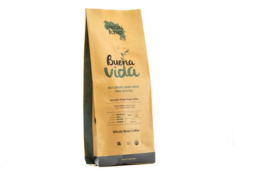 Buena Vida Speacialty Coffee - Special Blend, Whole Bean - Costa Rican Regenerative Coffee (35 oz)