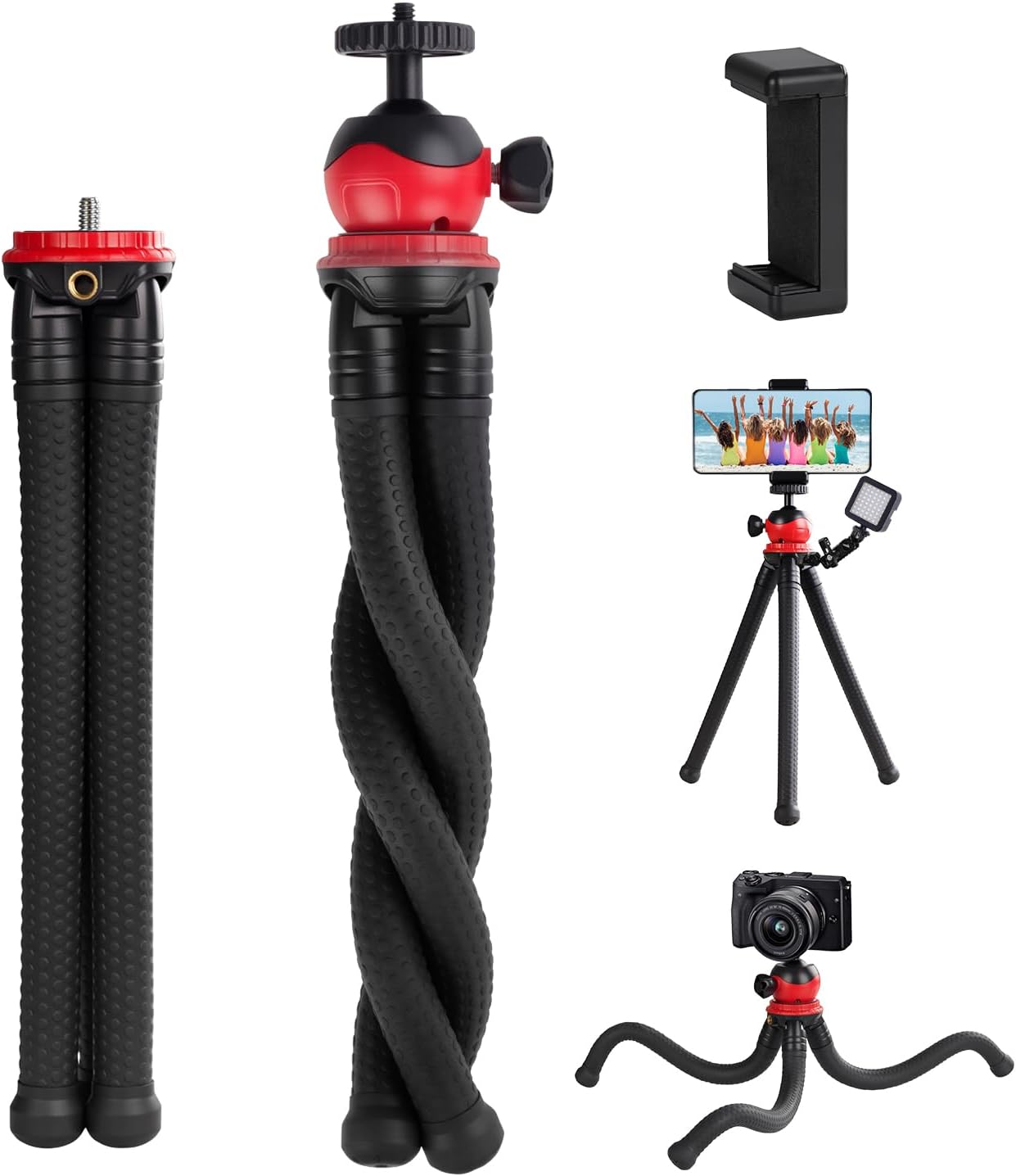 MINICOR Flexible Bendable Tripod for iPhone and Action Cameras,Mini Handheld Portable Tripod Stand for Vlogging Travel