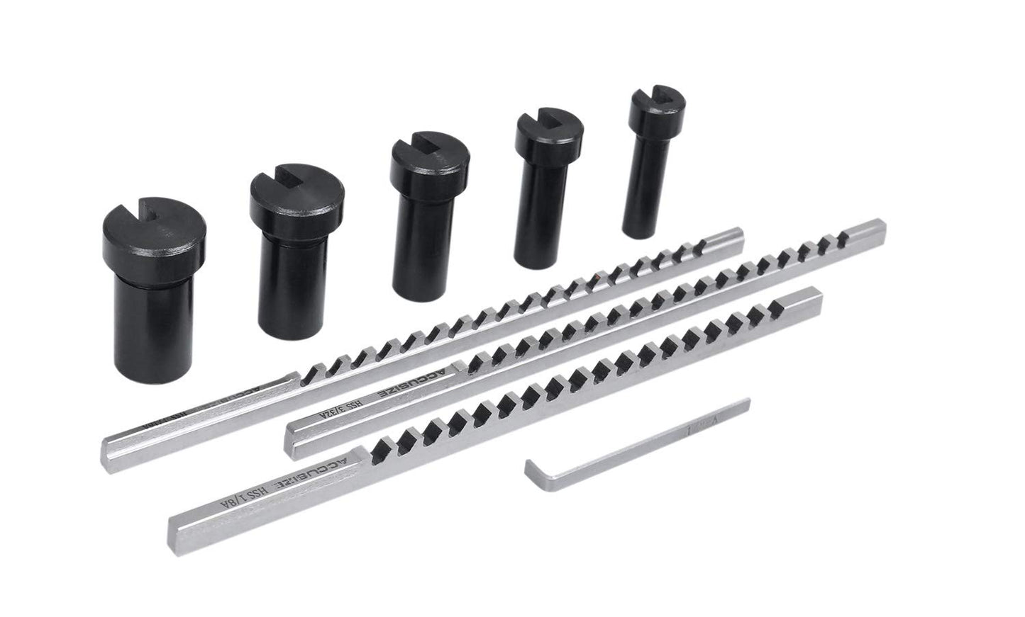 Accusize Industrial Tools No.00 Hss Keyway Broach Precision Sets in Fitted Wooden Box, 5100-0001