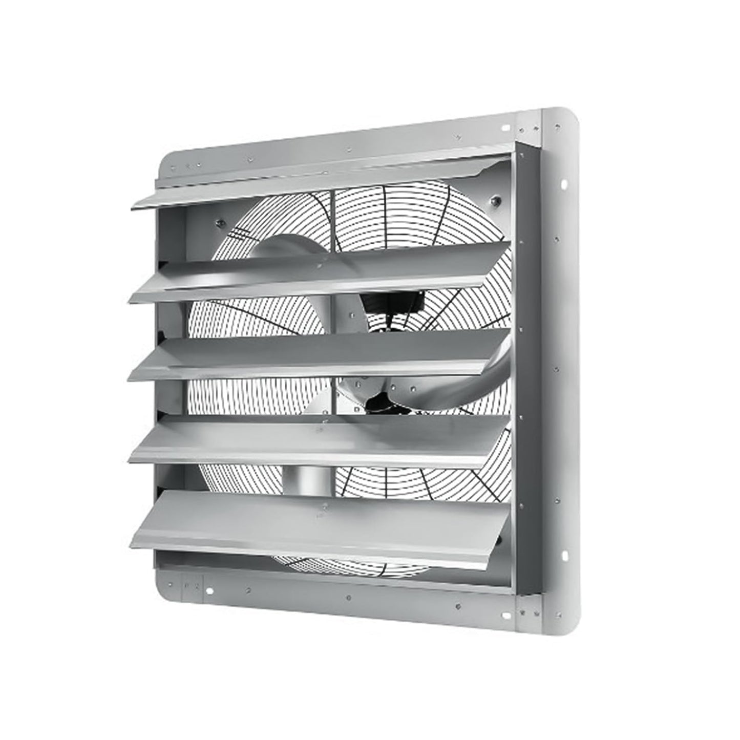 SierraSquad 20 Inch Wall Mounted Shutter Exhaust Fan – 3500 CFM, 1500 RPM High Velocity, Low Noise, Automatic Aluminum Ventilation Fan for Greenhouse, Attic, Shop, Shed & Commercial Use