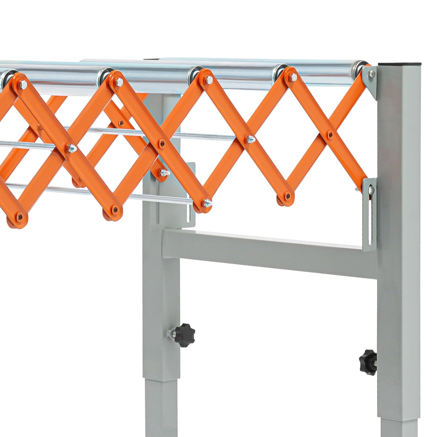 Large Adjustable Conveyor Roller Stand, Length 18"-51", Height 20"-31.5", 17" Wide Expandable Gravity Conveyors with Wheels, 110lbs Capacity, Iron Roller Conveyor Belt for Warehouse Factory