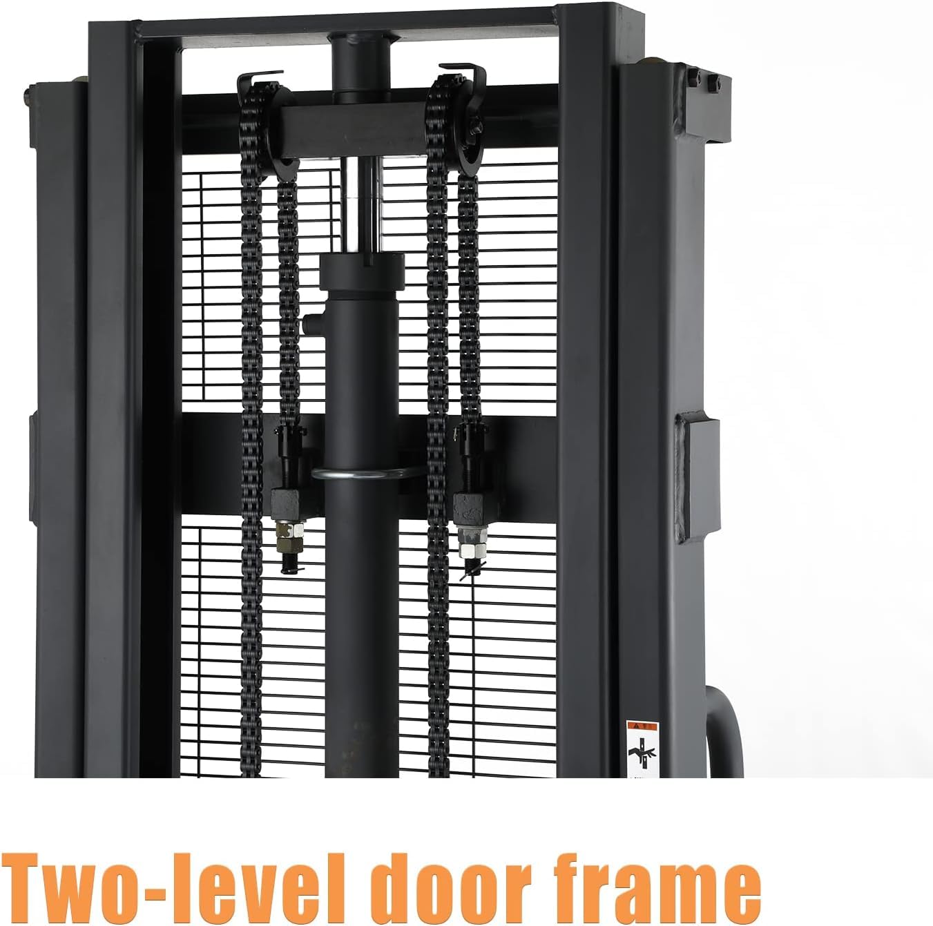 APOLLO Semi-Electric Stacker Pallet Jack Straddle Legs Forklift 3300lbs Capacity 98" Lifting Height with Adjustable Forks for Material Lift