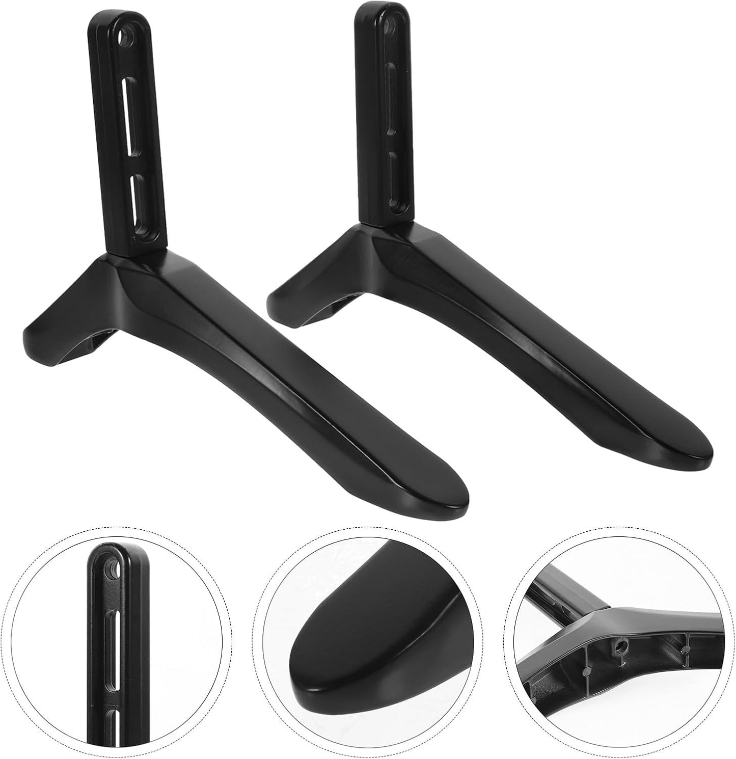 VALICLUD TV Base Pedestal Stable TV Stand Replacement with Screws Black Holder for Home Living Room Furniture Media