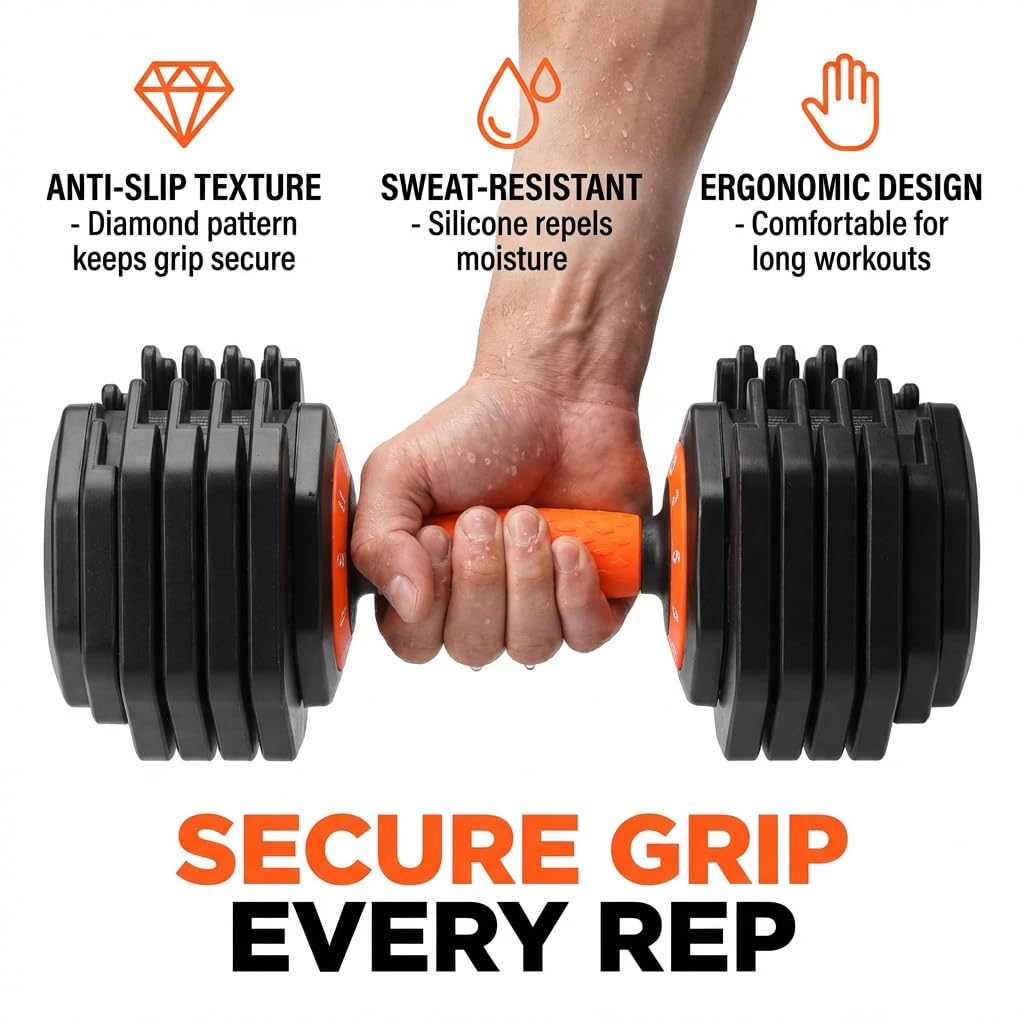 Single Adjustable Dumbbells 25LB, Adjustable Dumbbell for Home Gym Workout