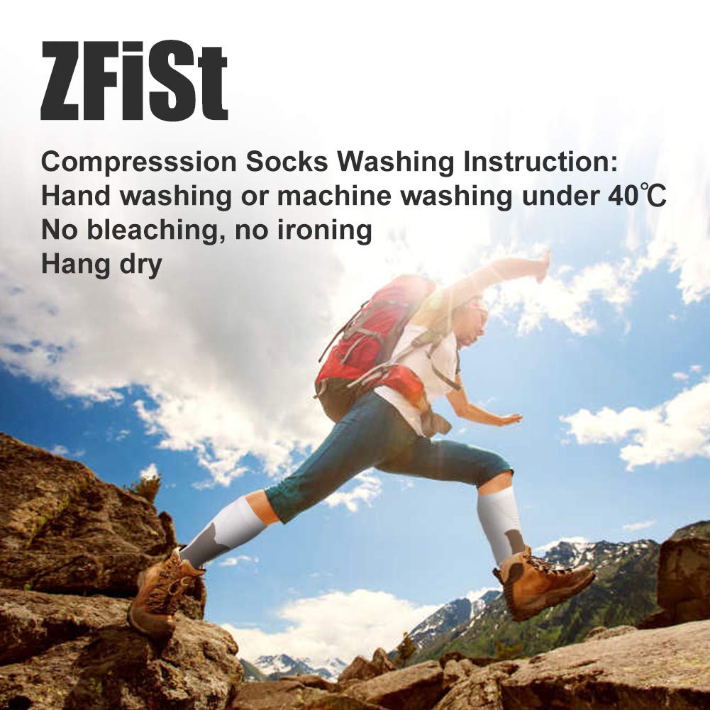 ZFiSt 3 Pair Sport Compression Socks Men Women, Compression Stocking Nurse Socks for Edema Travel(Black+black+black,XXL)