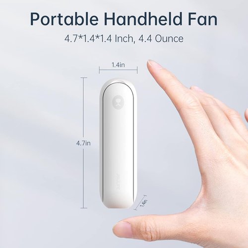 JISULIFE Portable Handheld Fan - Mini 3-In-1 USB Rechargeable with Power Bank & Flashlight | Ideal for Travel & Summer - White