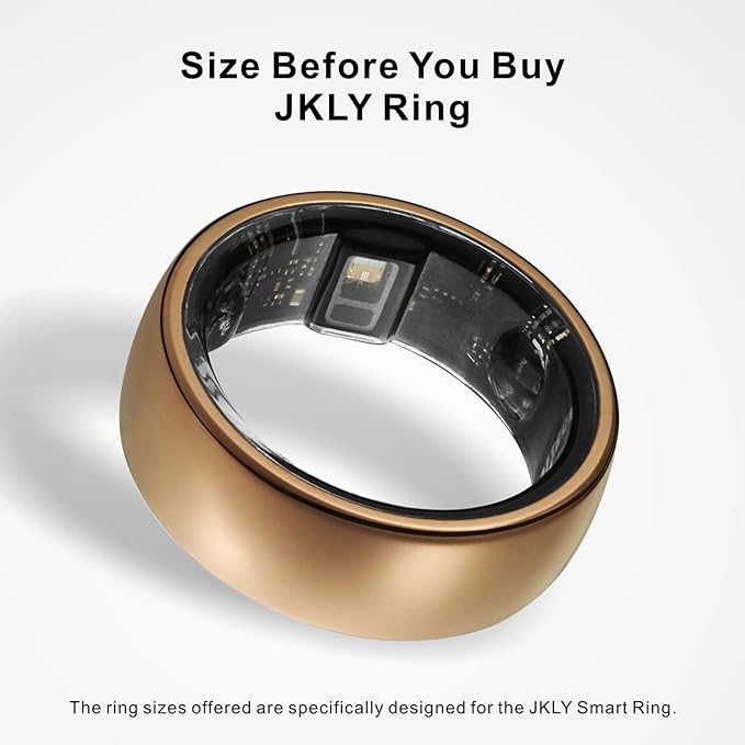 Smart Ring, Activity Trackers, Sleep Ring, Fitness Tracking, Stress Tracker, Heart Rate, Meditation, Temperature, Respiratory, No App Subscription, Women, Men, iOS, Android (Rosegold, 8)