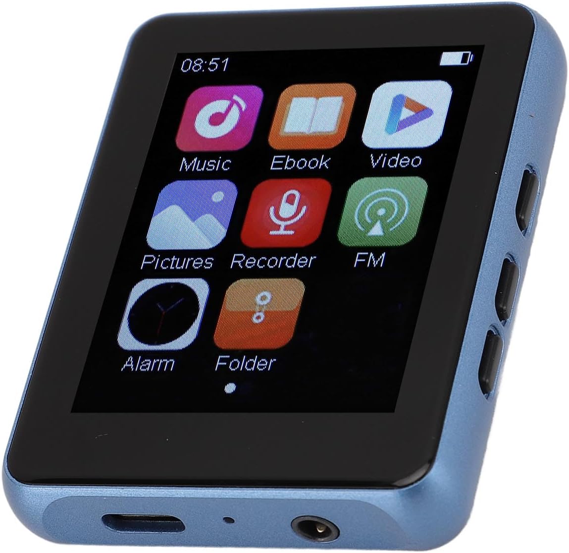 SUNGOOYUE MP3 2.4 Inch BT5.0 128GB Portable Player, Full Touch Screen HiFi Music Player with Speaker and Expandable