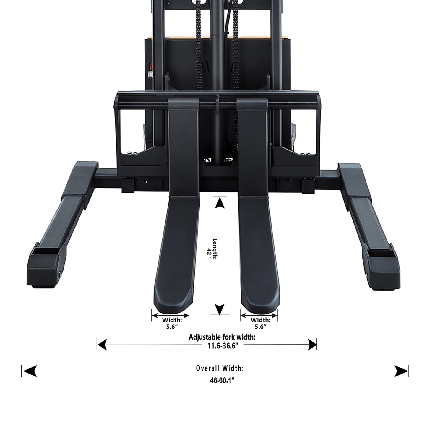 APOLLOLIFT Semi Electric Stacker, Pallet Stacker 98inch Lifting Height Material Lifter for Warehouse 3300lbs Capacity Straddle Legs with Adjustable Forks