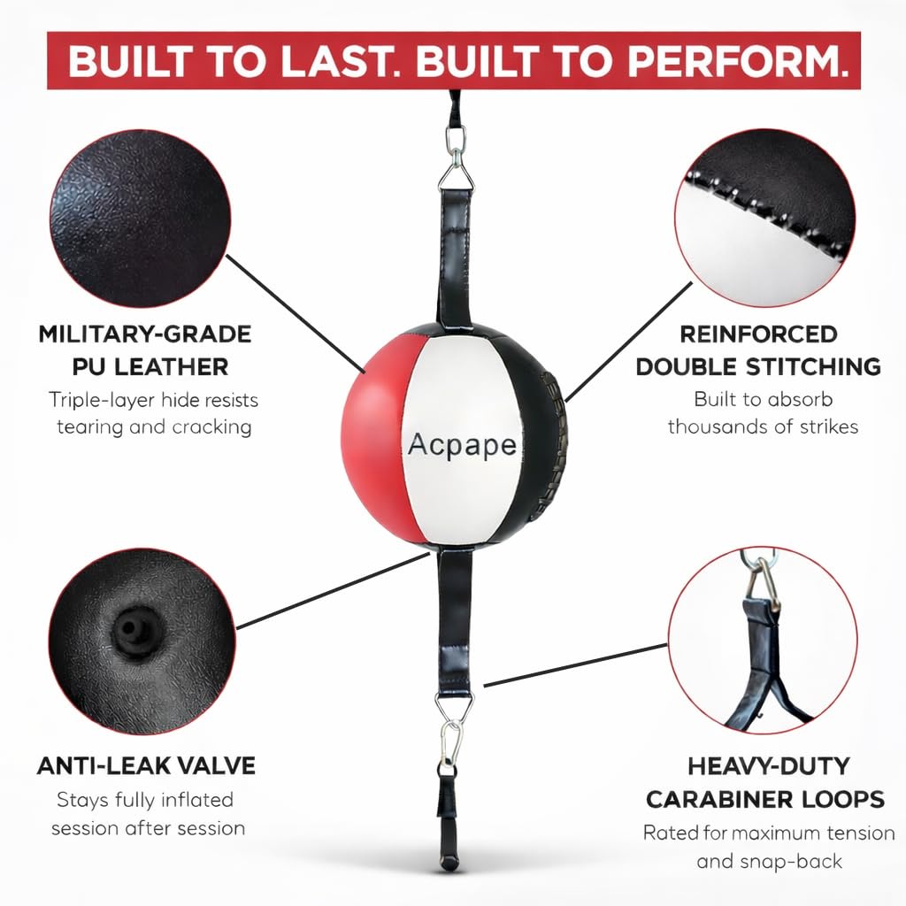 Acpape Double End Boxing Bag with Boxing Gloves - Premium Punching Bag for Speed and Reflex Training - Durable Boxing Bag for Home Workouts and Professional Training Sessions