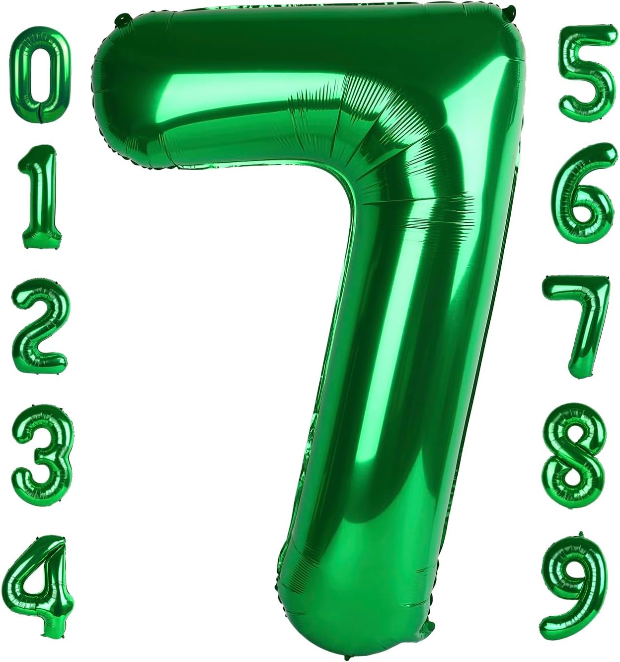 Number 7 Balloon - 40 Inch Dark Green Birthday Decoration for 7th, 17th, 27th, and 70th Celebrations