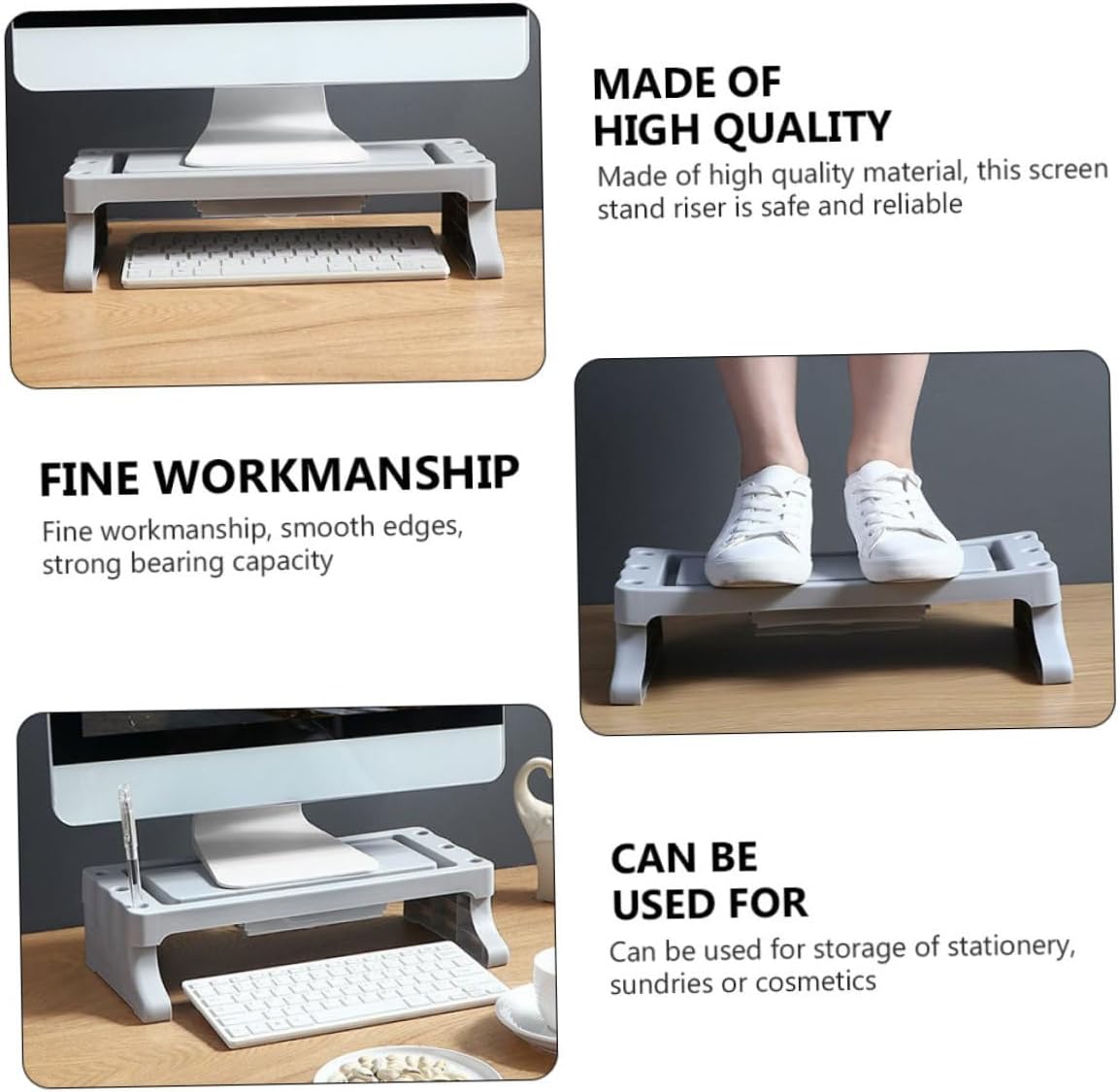 Desk Hutch Organizer for Home Office - Laptop Shelf & Storage
