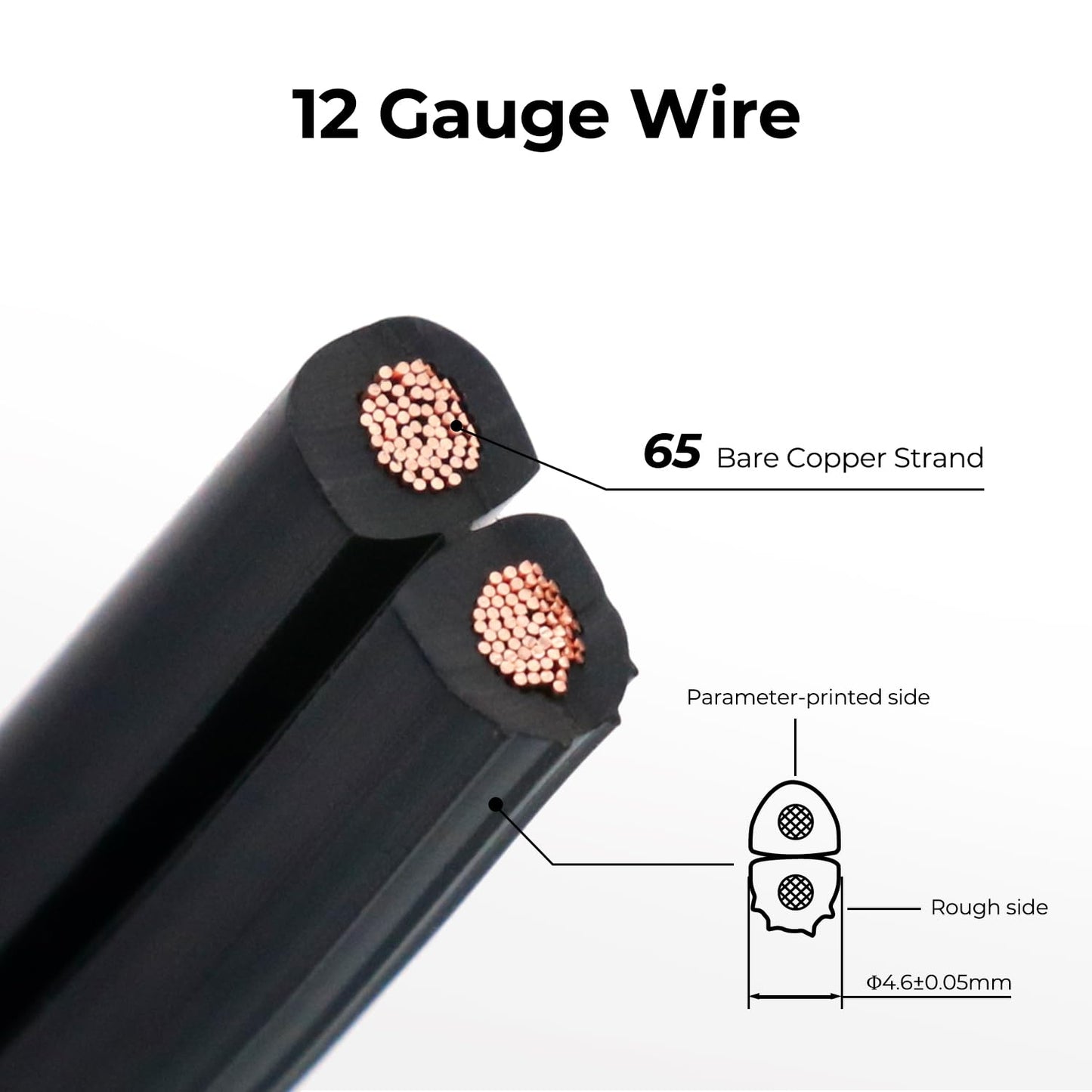 FIRMERST 12/2 Low Voltage Landscape Wire Outdoor Lighting Cable 500 Feet, 12 Gauge 2 Conductor