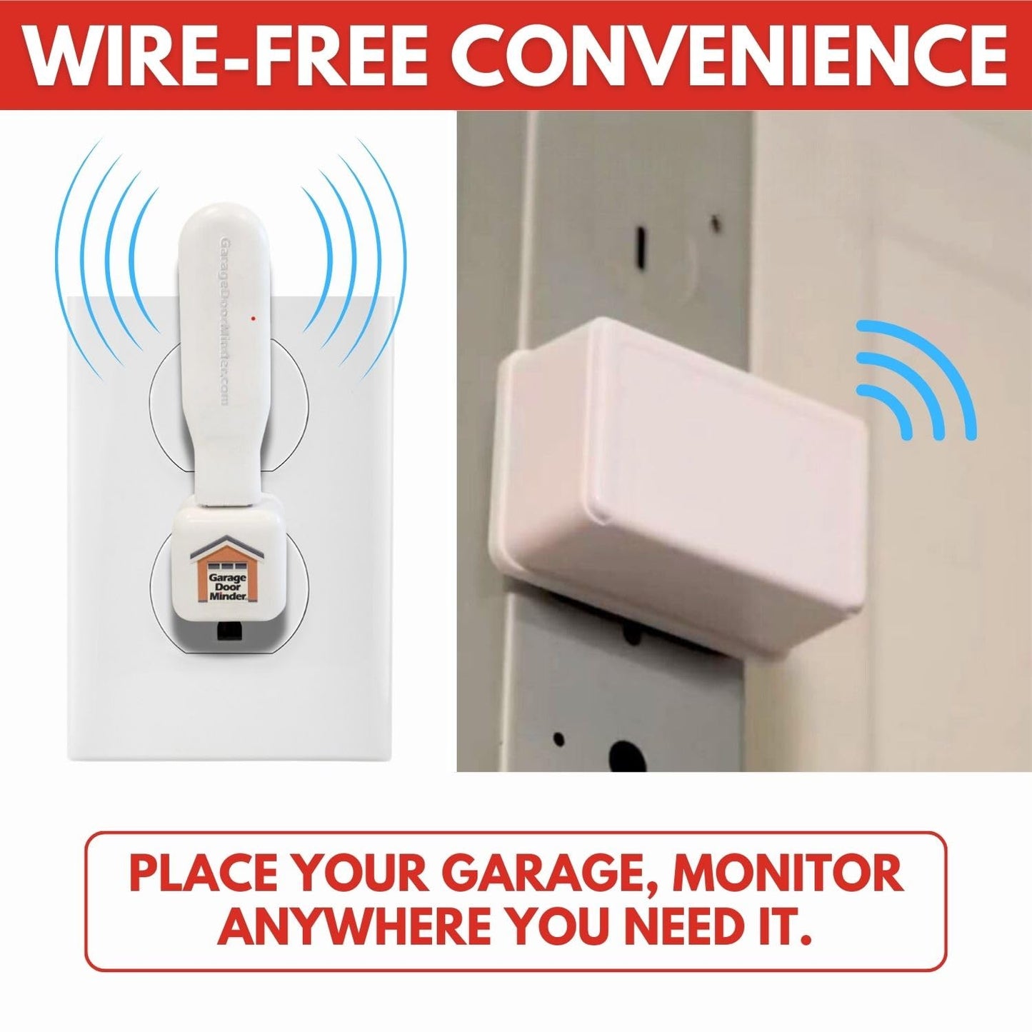 Garage Door Minder® 2-Room Combo Pack. No Wi-Fi. in Home Monitor & Alert System. 100% Wireless. Installs in Two Minutes! Great for Seniors!