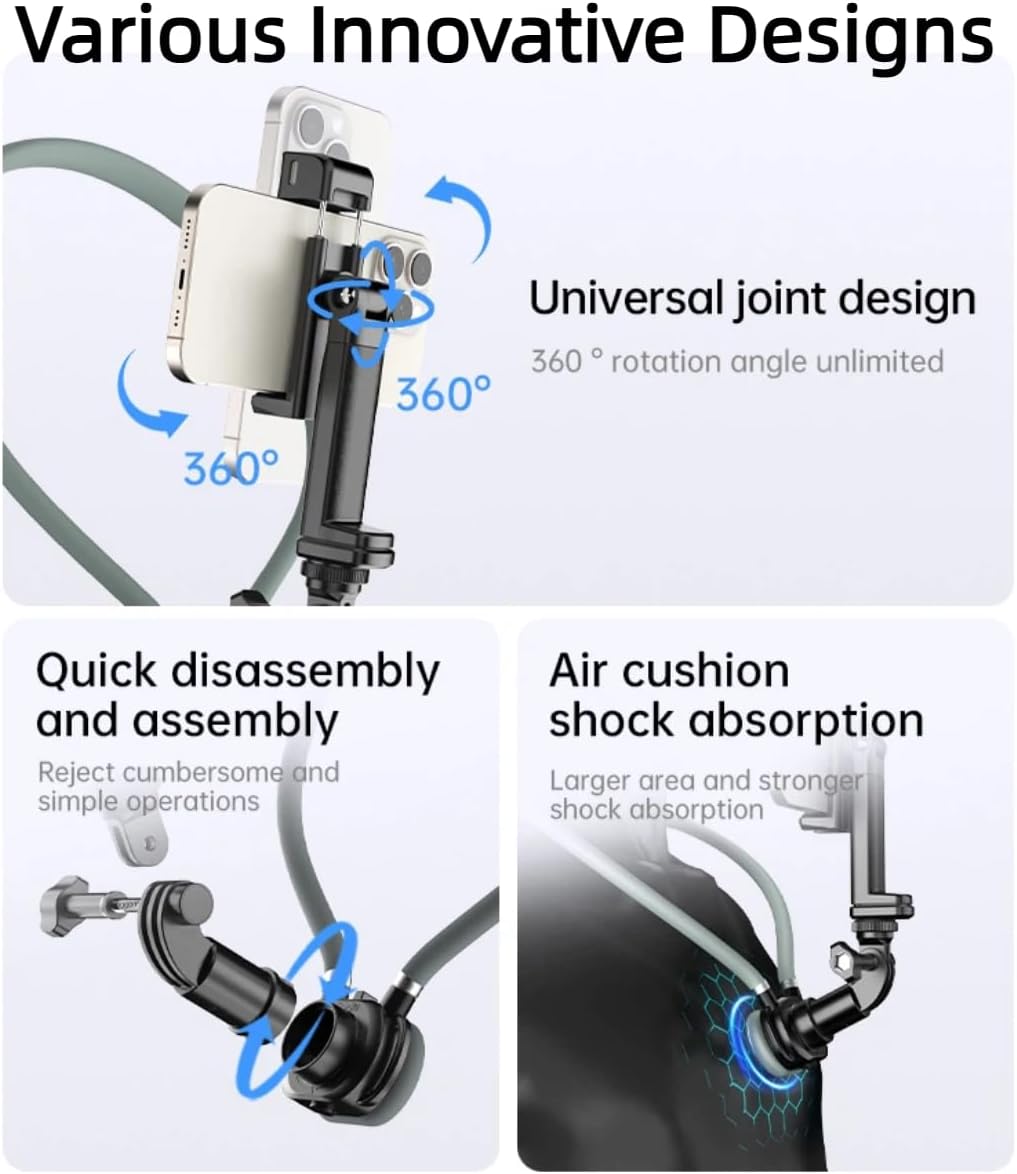 Chapter Seven Neck Hanging Phone Holder,Hands Free POV/Vlog Chest Camera Phone Holder for Video Recording,Compatible