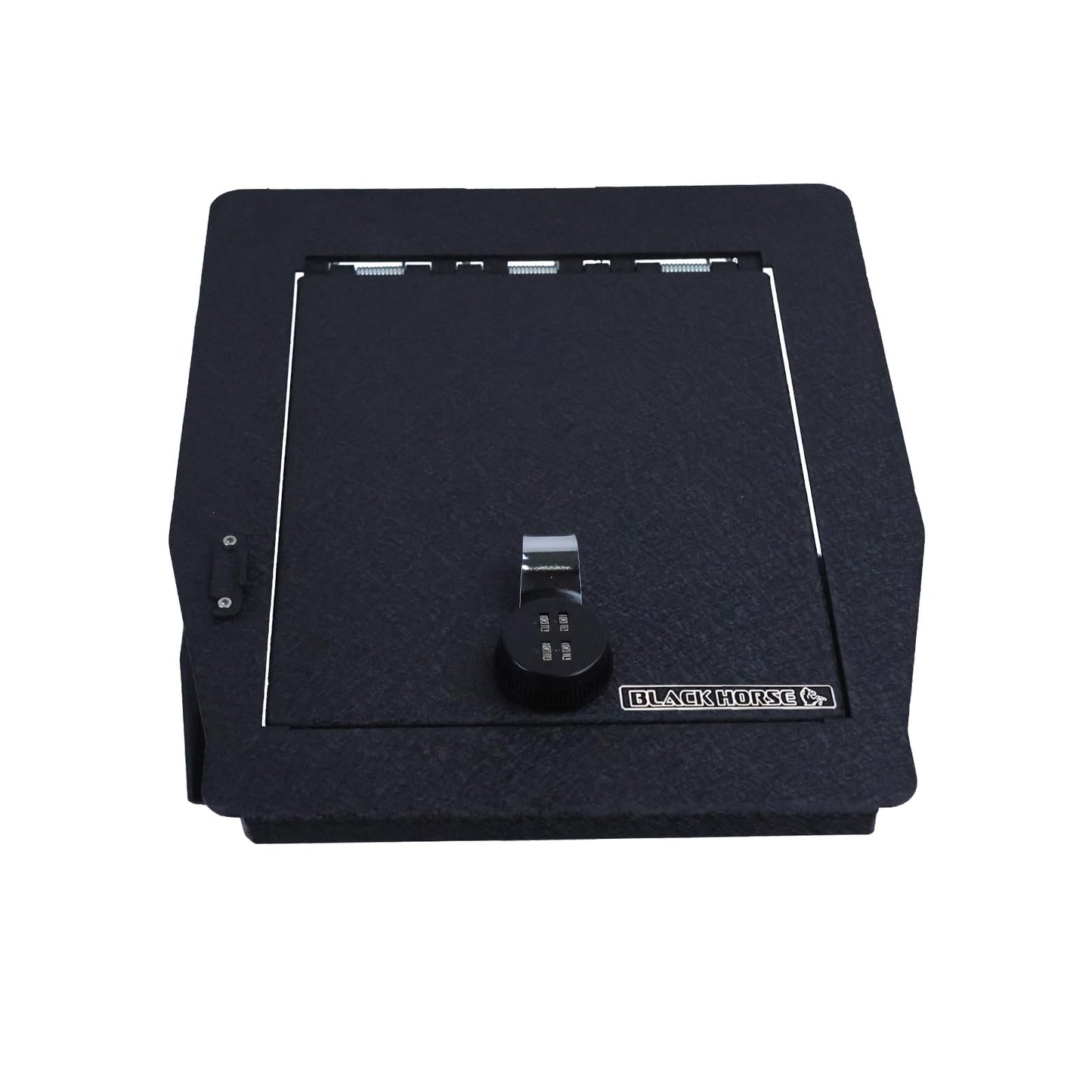 Black Horse CENTER CONSOLE SAFE security lock box, Black Gun Box Organizer, with 4 Digit Combination Resettable Lock Compatible with 2022-2026 Ford F-150-ASFF06