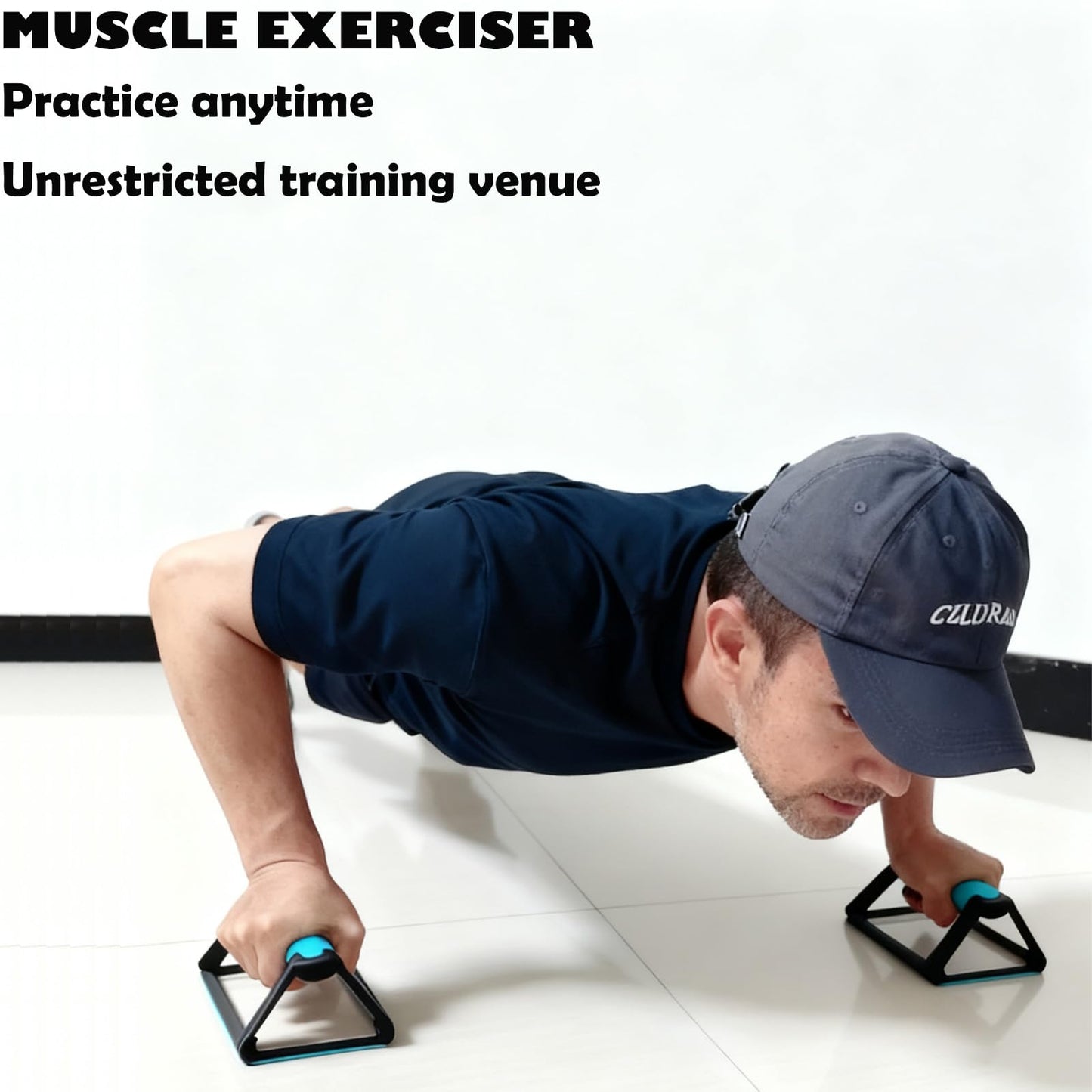 iLIZBay Push Up Bars for Home Workout, Triangular Stable Support with Wrist Protection & Anti-Slip Base, Strength Training Handles for Men and Women, Pushup Stands for Chest Arm Exercise -1 Pair
