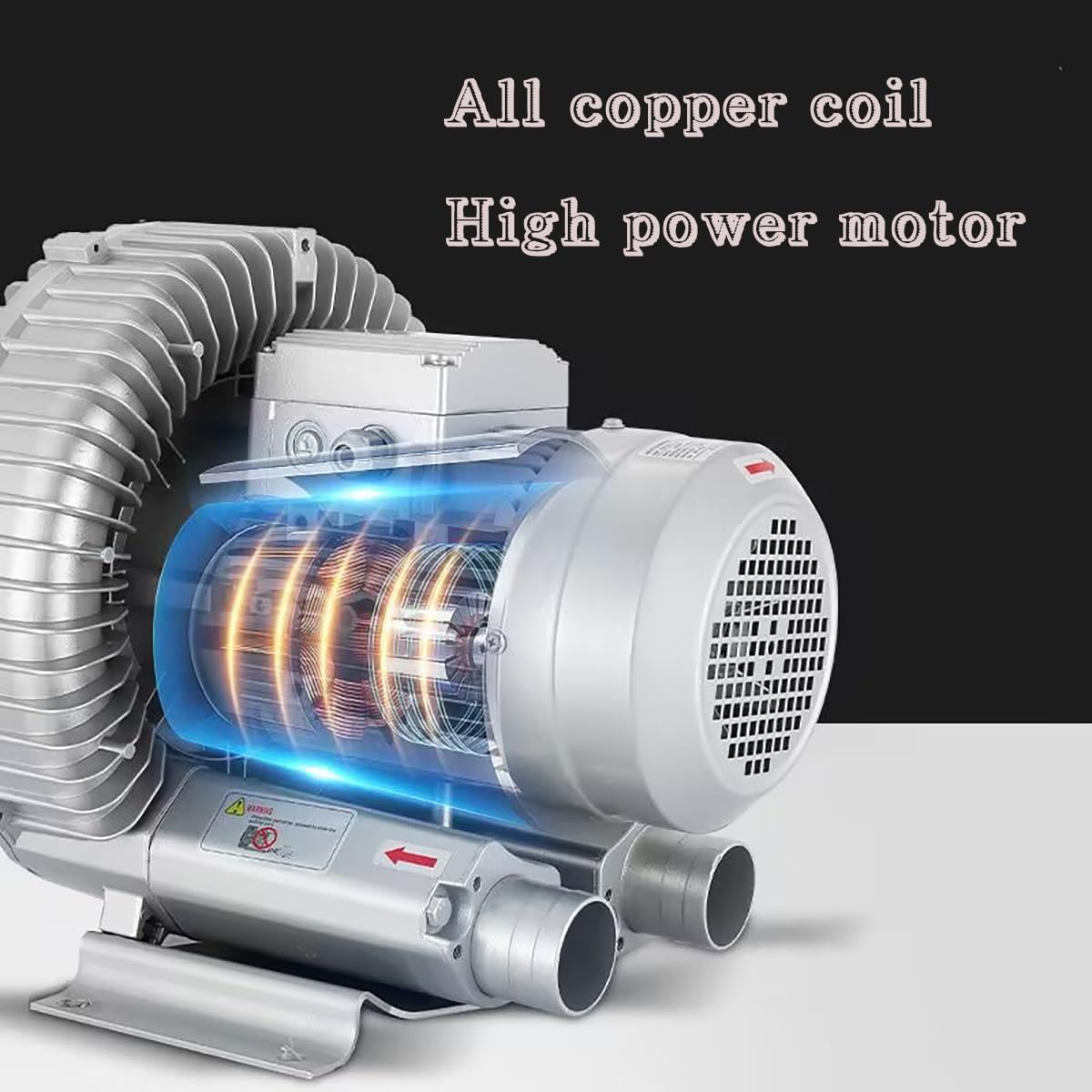 Single Phase (Large Airflow Type) Turbine Blower, 110V 120W Regenerative Blower Industrial Vacuum Pump, Single Phase High-Pressure Vortex Ring Blower