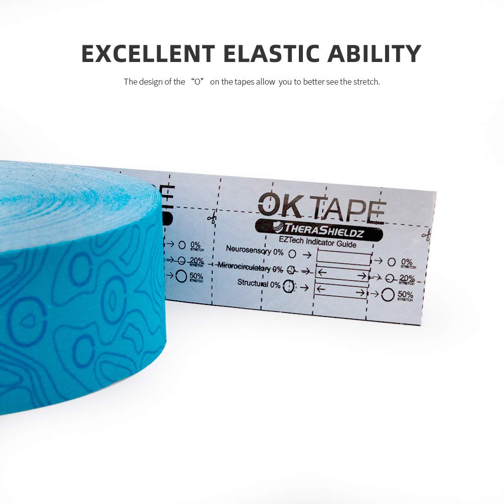 (2in X 103 Feet) OK TAPE PRO Bulk Kinesiology Tape, Original Elastic Latex Free Kinesiology Therapeutic Tape, Free Cut Printed, Pink+White