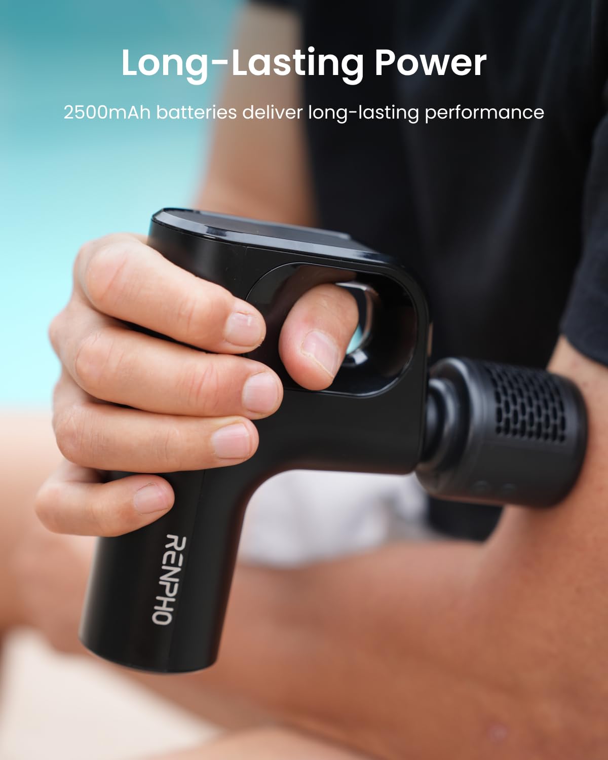 RENPHO Massage Gun with Heat and Cold, Fathers Day Dad Gifts Innovative Loop Design for Ease of Use, Deep Tissue Back Massager, FSA Eligible Portable Travel Massager Gun with Carry Case HSA