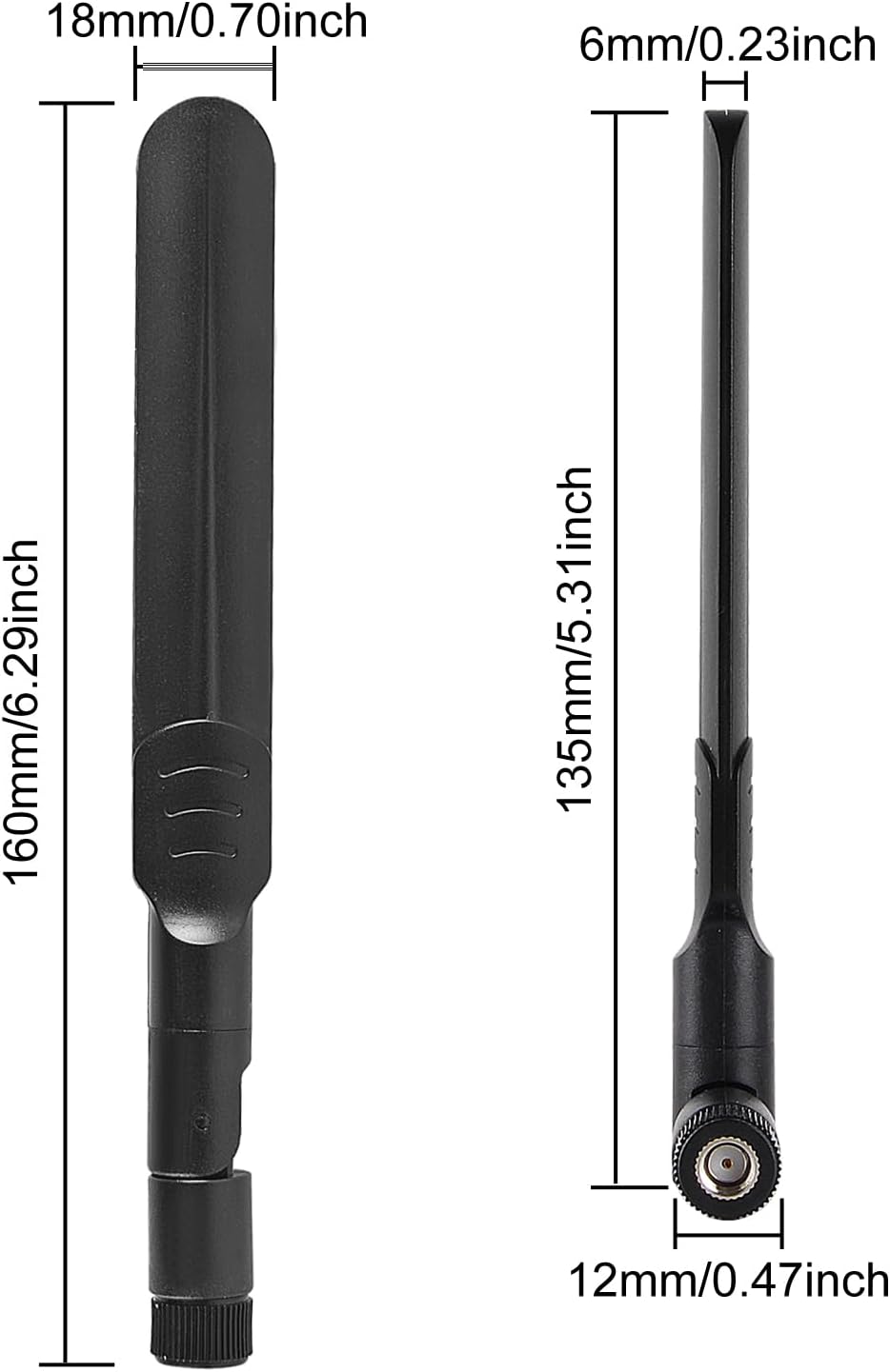 DORHEA 2Pcs 8dBi 2.4GHz 5GHz 5.8GHz Dual Band WiFi Antenna RP-SMA Male Bluetooth Antenna for USB Adapter Camera Video