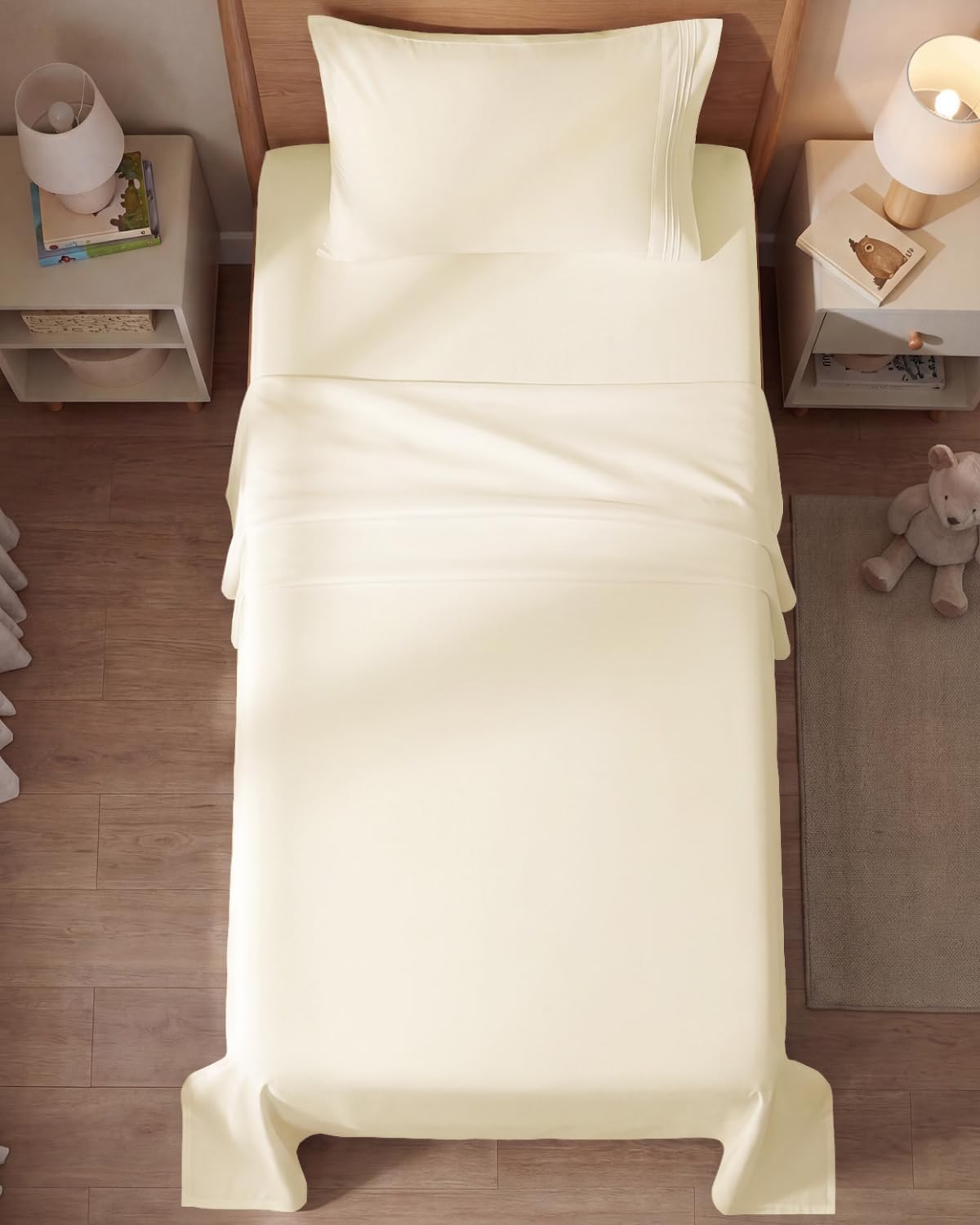 Comfy Twin Size 3-Piece Sheet Set | Breathable & Cooling Hotel Luxury Bedding - Ultra-Soft, Deep Pockets, Off White