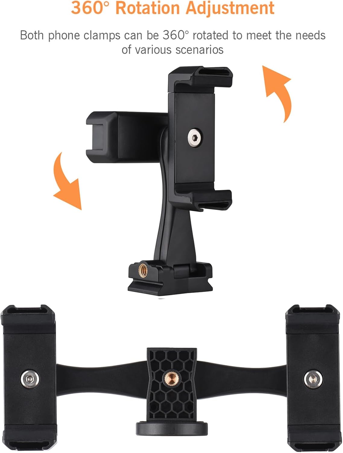 Andoer 4 Multifunctional Smartphone Video Kit Including Universal Phone Tripod Mount with Dual Phone Holders Cold Shoe