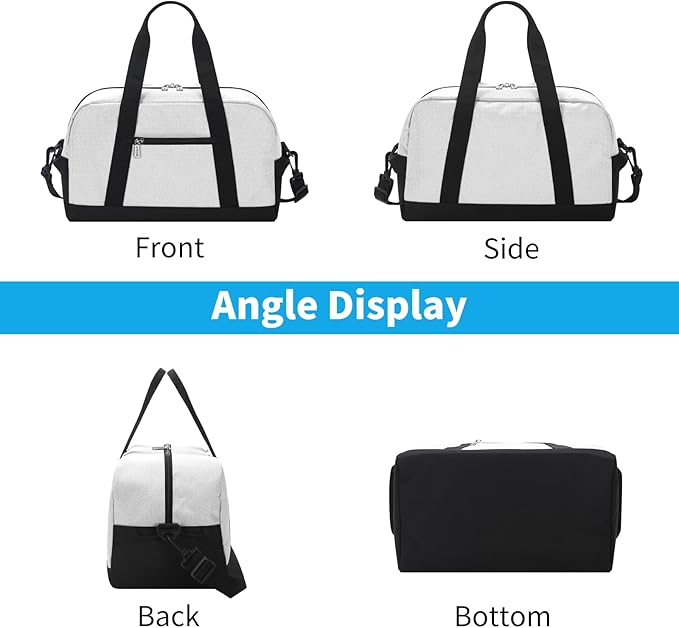 Small Gym Bag 14 inch lightweight Carry On Mini Duffel Bag for Travel Sport - Beige