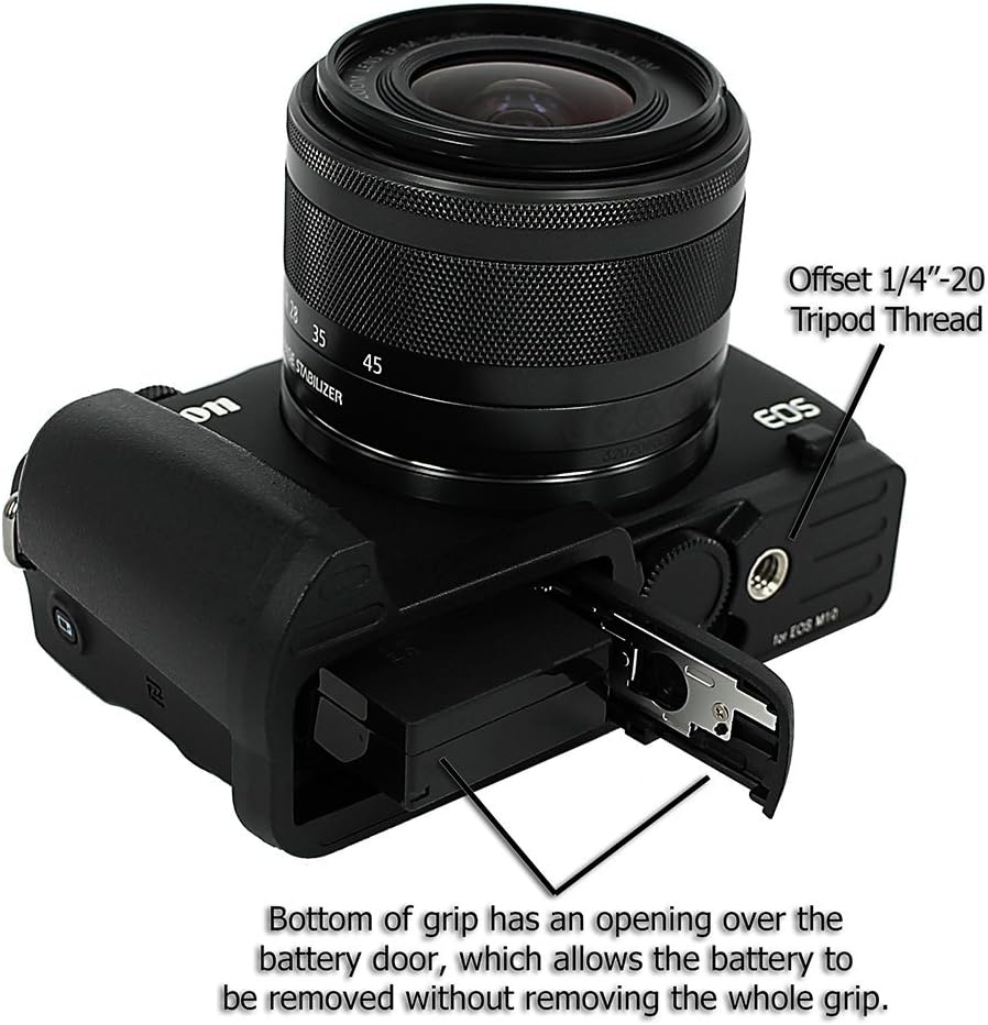 M10 Fotodiox Pro, All Metal Black Camera Hand Grip for Canon EOS Mirrorless Digital Camera with Battery Access