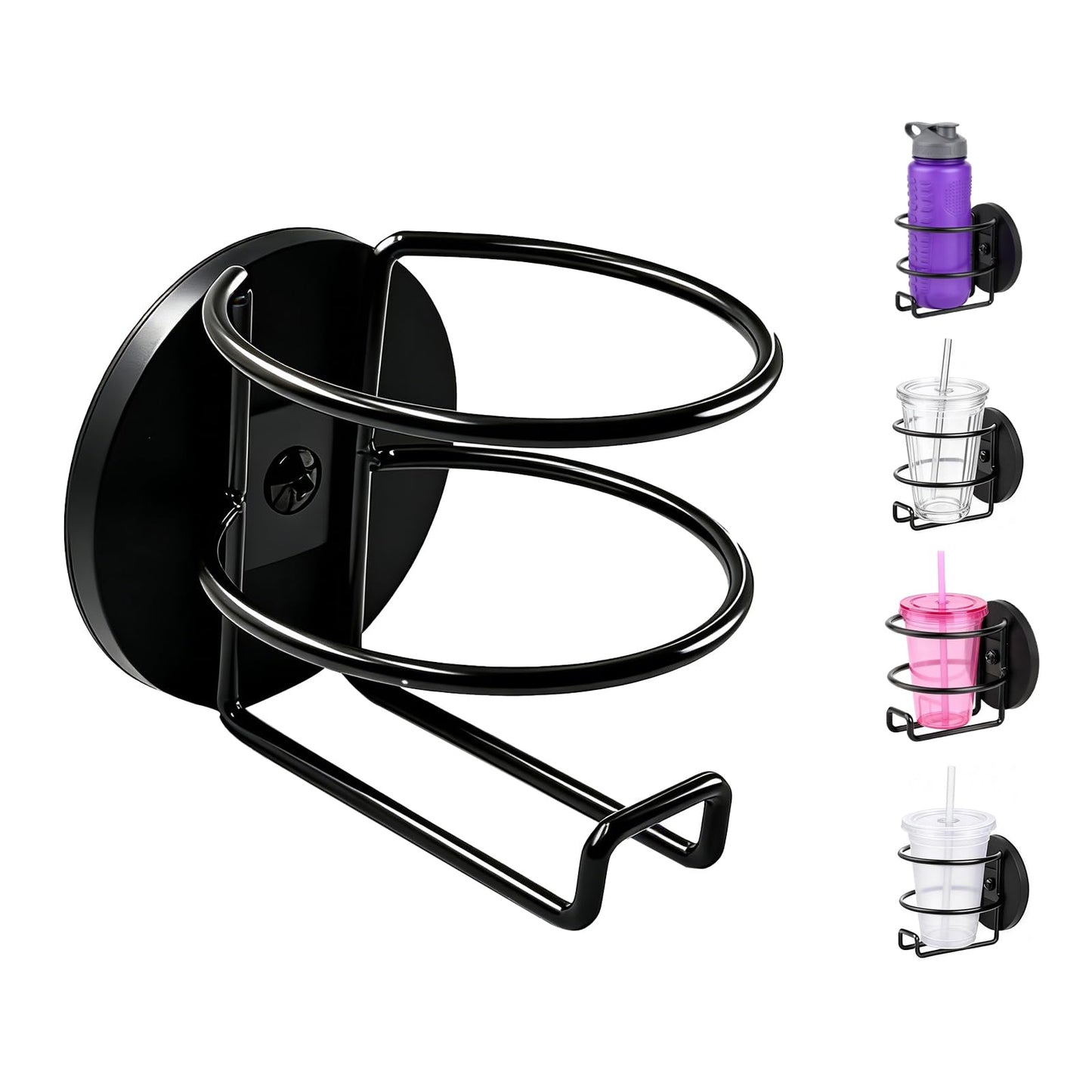 CREAWEA Magnetic Cup Holder, Heavy Duty Metal Drink Holder, 3.46 inch / 8.8cm Strong Magnetic Base for Tractor Mower Truck Car Fridge, Magnet Cup Drink Holder(Side Magnetic)