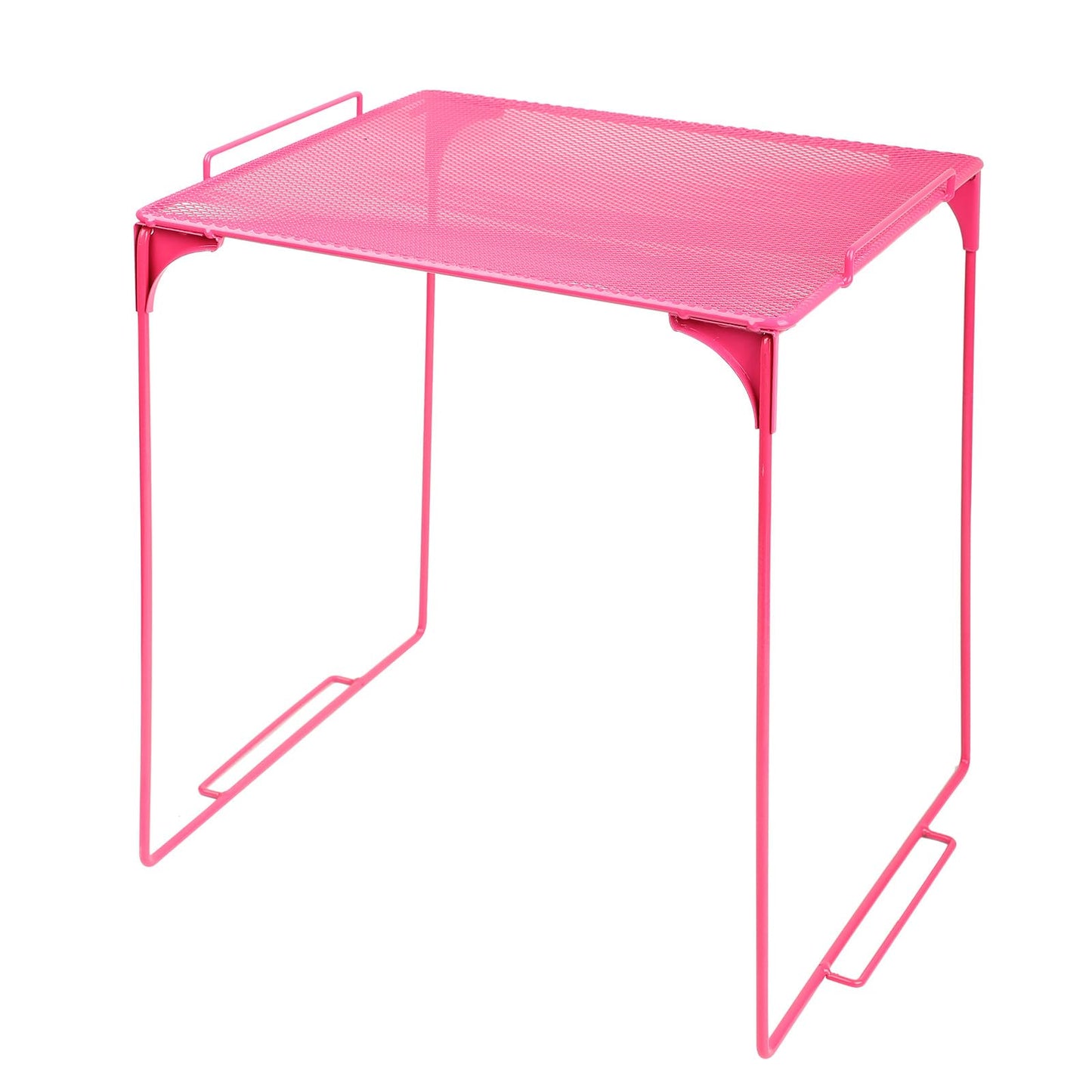 AUECOOME Locker Organizer Shelf Stackable Extra Locker Shelf for School Locker Organizer Storage Cabinet Accessories Suitable for School, Office, and Home use (1, Pink)