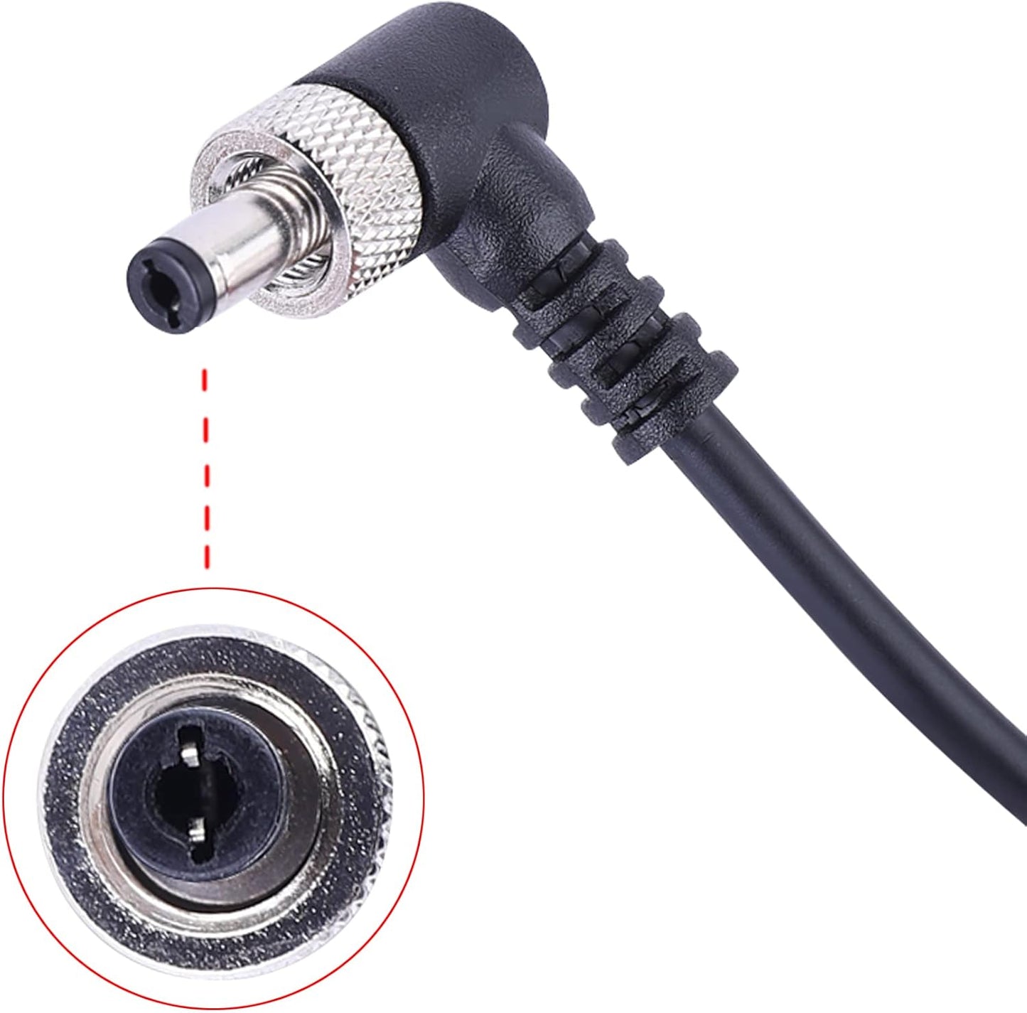 LSYRIA 5.5 2.1mm PIX-E7 PIX-E5 7 400s, 40inch D-Tap to Locking DC Monitor Power Cable, Right Angle Cable Suitable