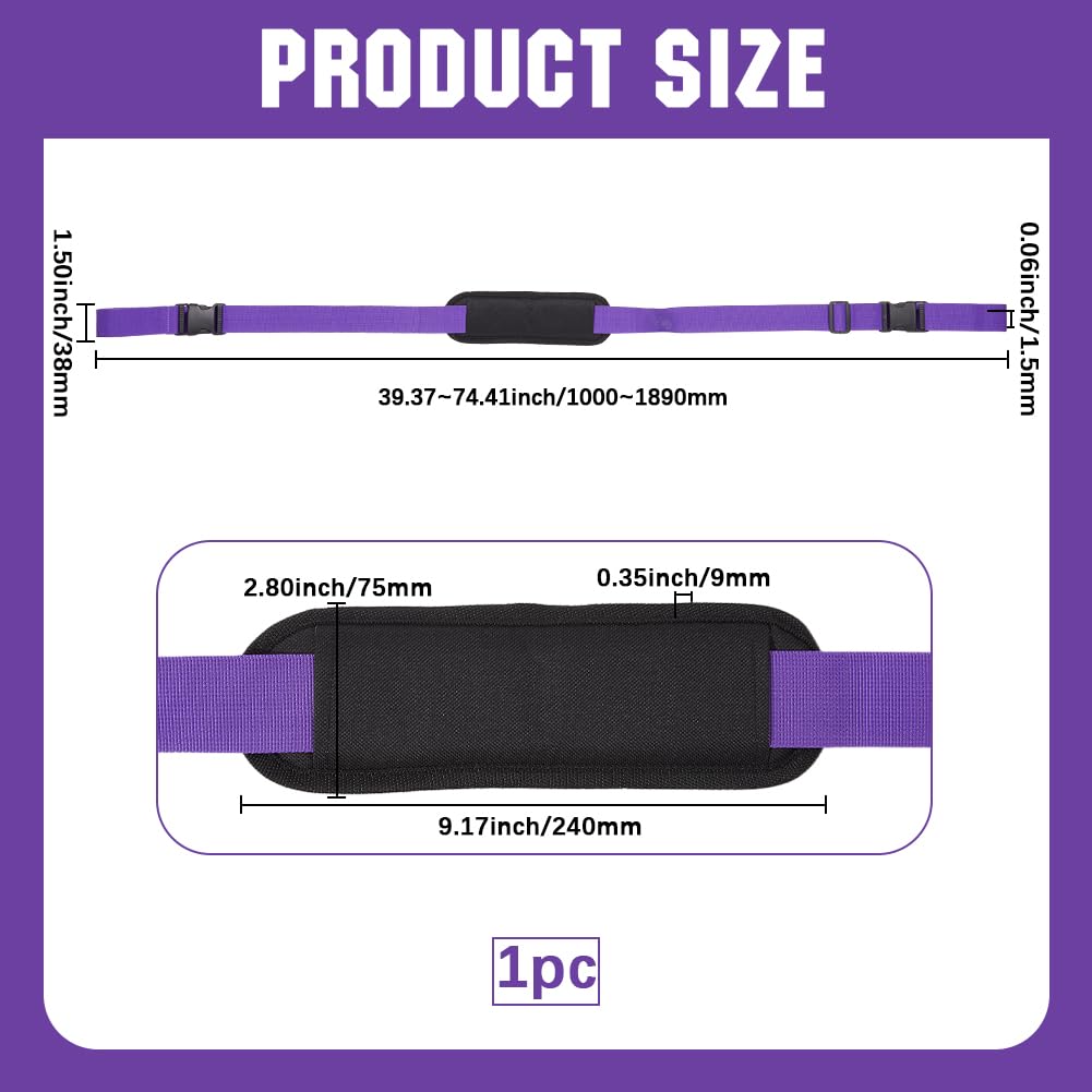GORGECRAFT Scooter Straps Adjustable Carrying Strap with Non-Slip Shoulder Pad Blue Violet Beach Chair Replacement Universal Carry Strap Yoga Mat Sling Holder for Camping and Outdoor Backpack