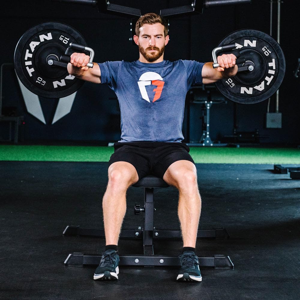 Titan Fitness Plate-Loaded Deltoid and Shoulder Press Machine, 700 LB Capacity, Upper Body Strength Training for Chest Back Shoulders Pecs Delts
