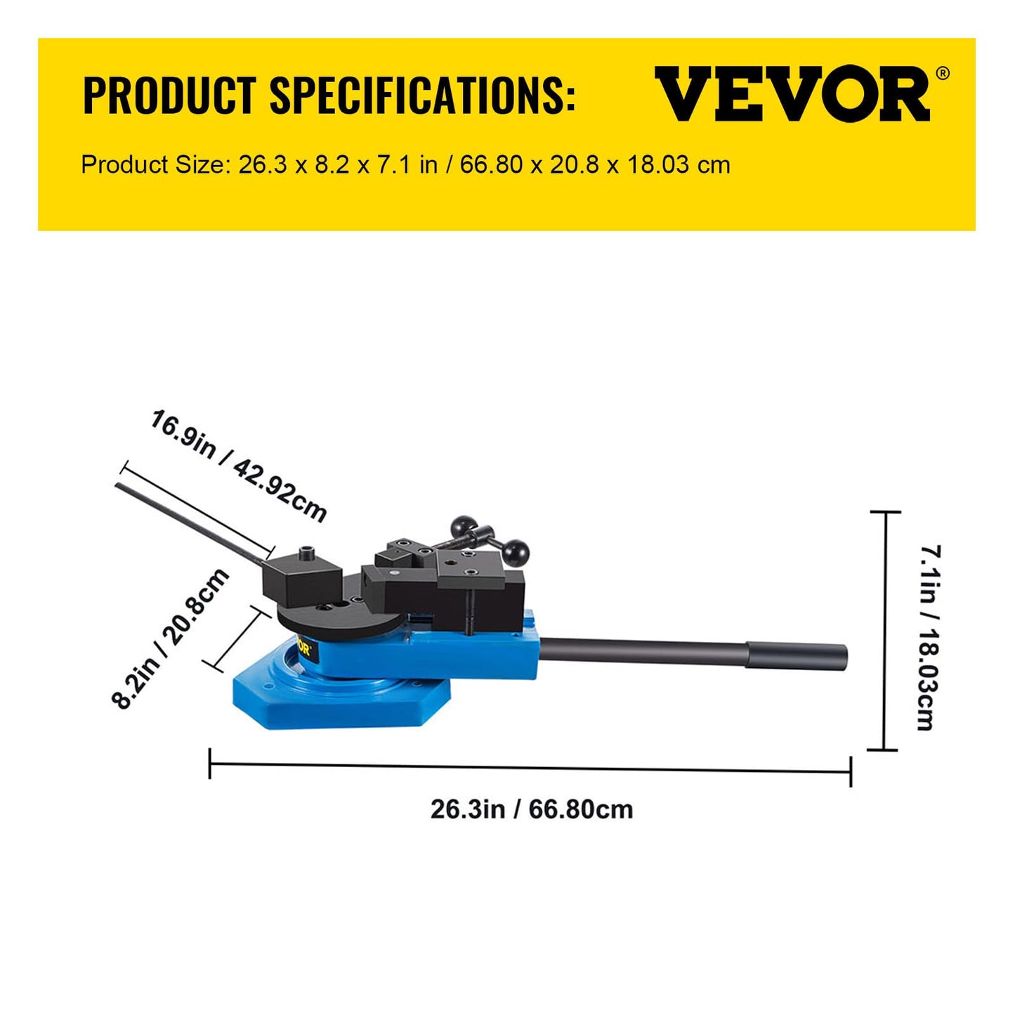 VEVOR SBG-40 Manual Bender High-Hardened Steel Scroll Bender Combination of Scroll Radius and Angle Bending Universal Metal Rod Bender For Steel Brass Cooper Aluminum