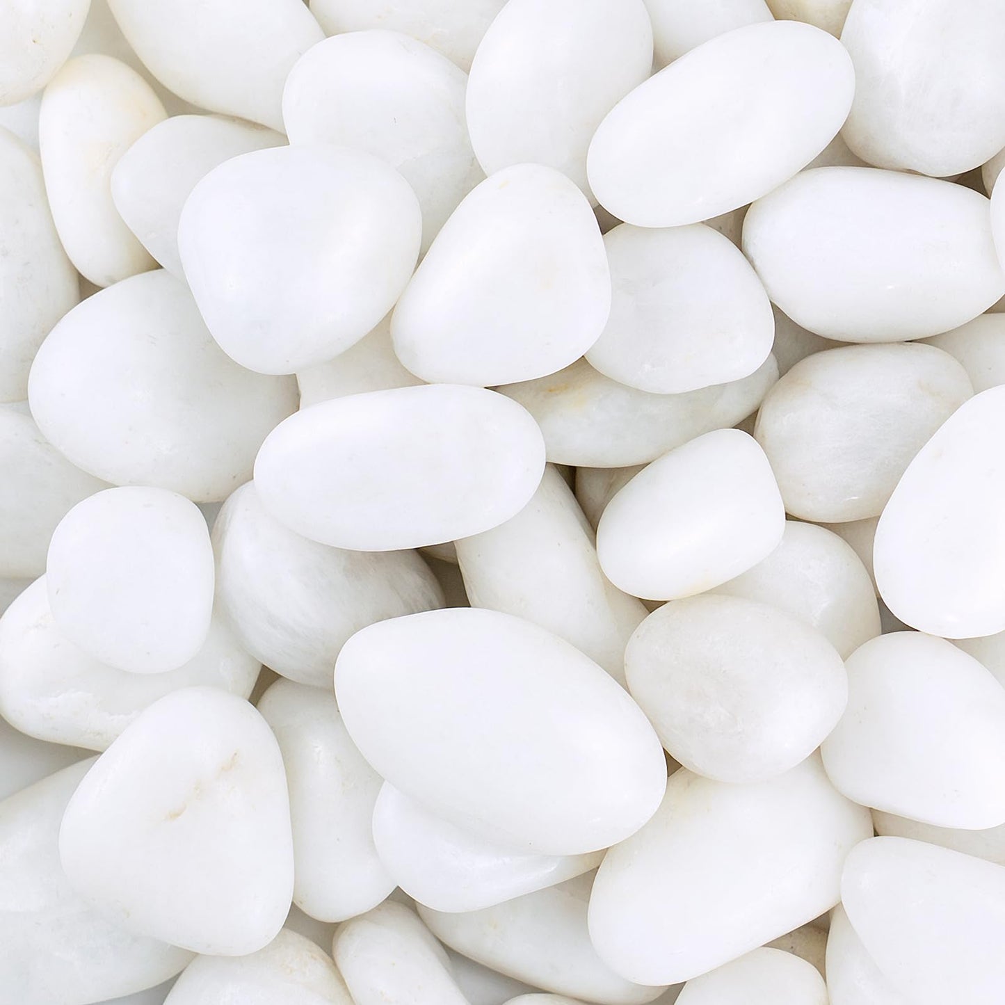 GreenVibe River Rocks for Landscaping, 40lbs White Pebbles for Indoor Plants, 1-2 Inch Decorative Rocks for Planters, High Polished Stones for Vase Filler Fish Tank Garden