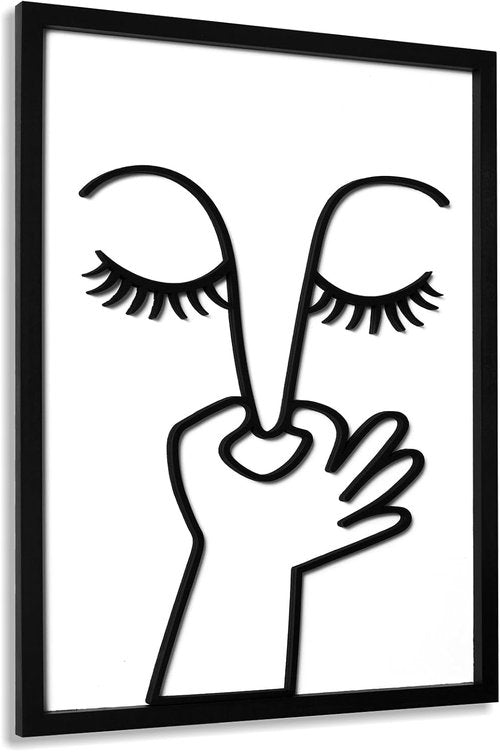 KIOSSUT 3D Wood Framed Bathroom Wall Art - Cute Black and White Toilet Pictures | Ready to Hang, 12 x 16 Inches