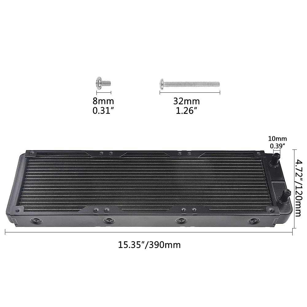 BXQINLENX 18 Pipe Aluminum Heat Exchanger Radiator for PC CPU CO2 Laser Water Cool System Computer 360mm(A)
