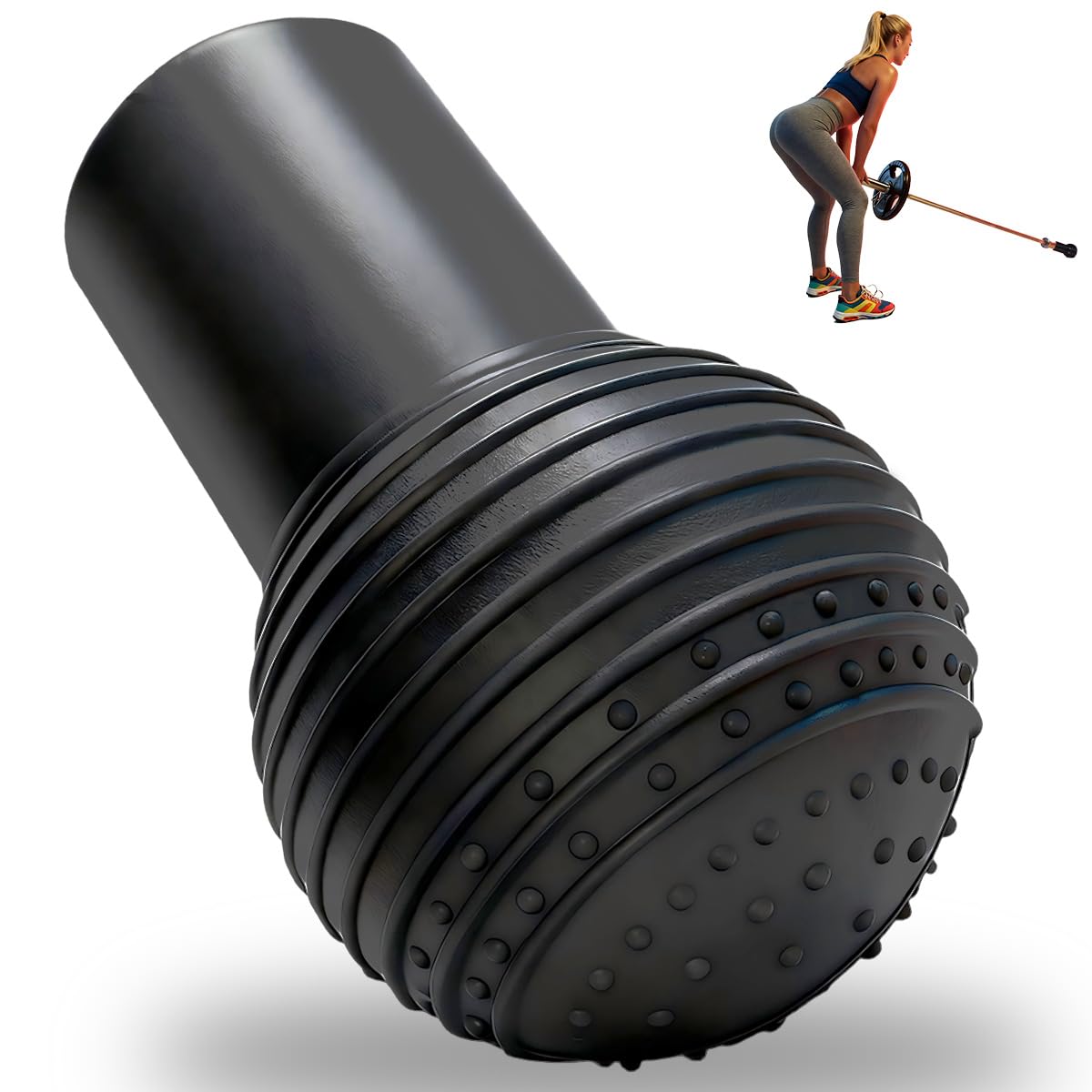 SerniaXin Landmine Attachment for Barbell, 360° Rotation for Row, Split Squat, Press in Home Gym, Natural Rubber 2" Olympic Bar Fit (1)