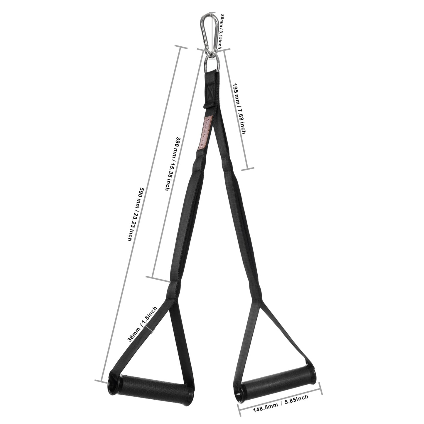 PANTIK Triceps Rope Handles Gym Cable Machine Attachment TPR Anti Slip Handles 2 Loops Long Strap Fit for Pushdowns Face Pulls Crunches Overhead Extensions Biceps Curl