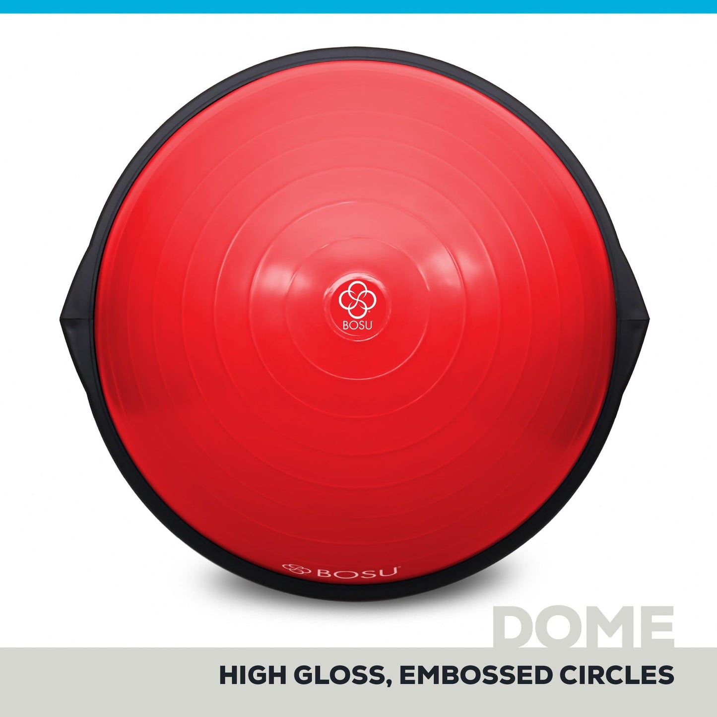 Bosu 72 10850 Home Gym Equipment The Original Balance Trainer for Physical Exercise, Rehab, Large Balance Ball 65 Centimeter Diameter, Red and Black