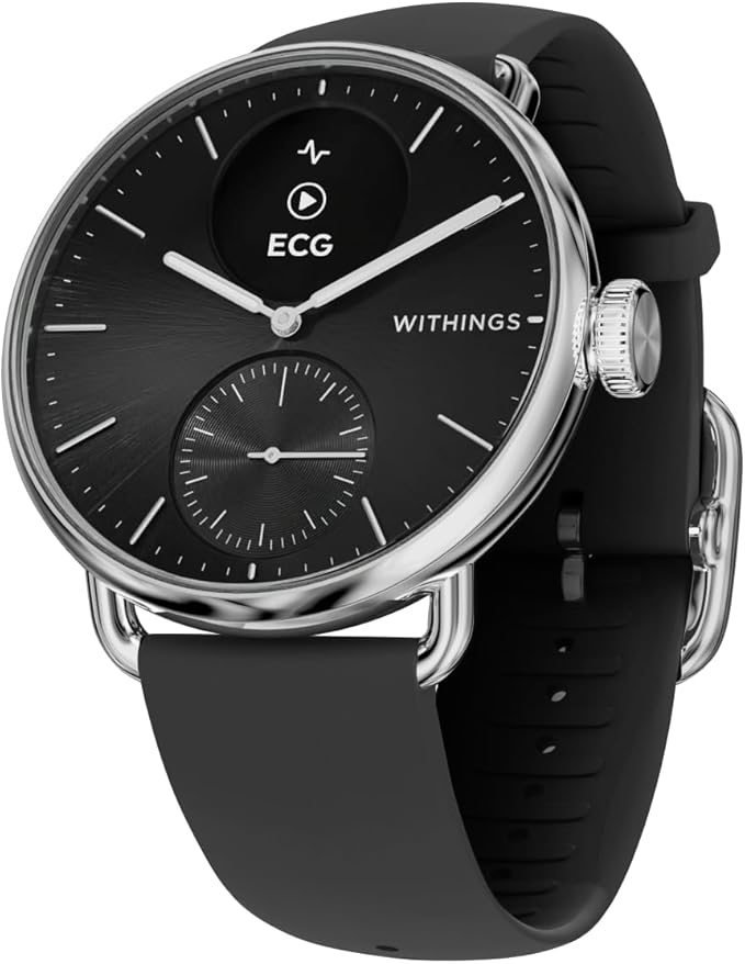 Withings ScanWatch 2 - Hybrid Smart Watch, Heart Rate Monitoring, Fitness Tracker, Cycle Tracker, Sleep Monitoring, GPS Tracker, 30-Day Battery Life, Android & Apple Compatible, HSA/FSA