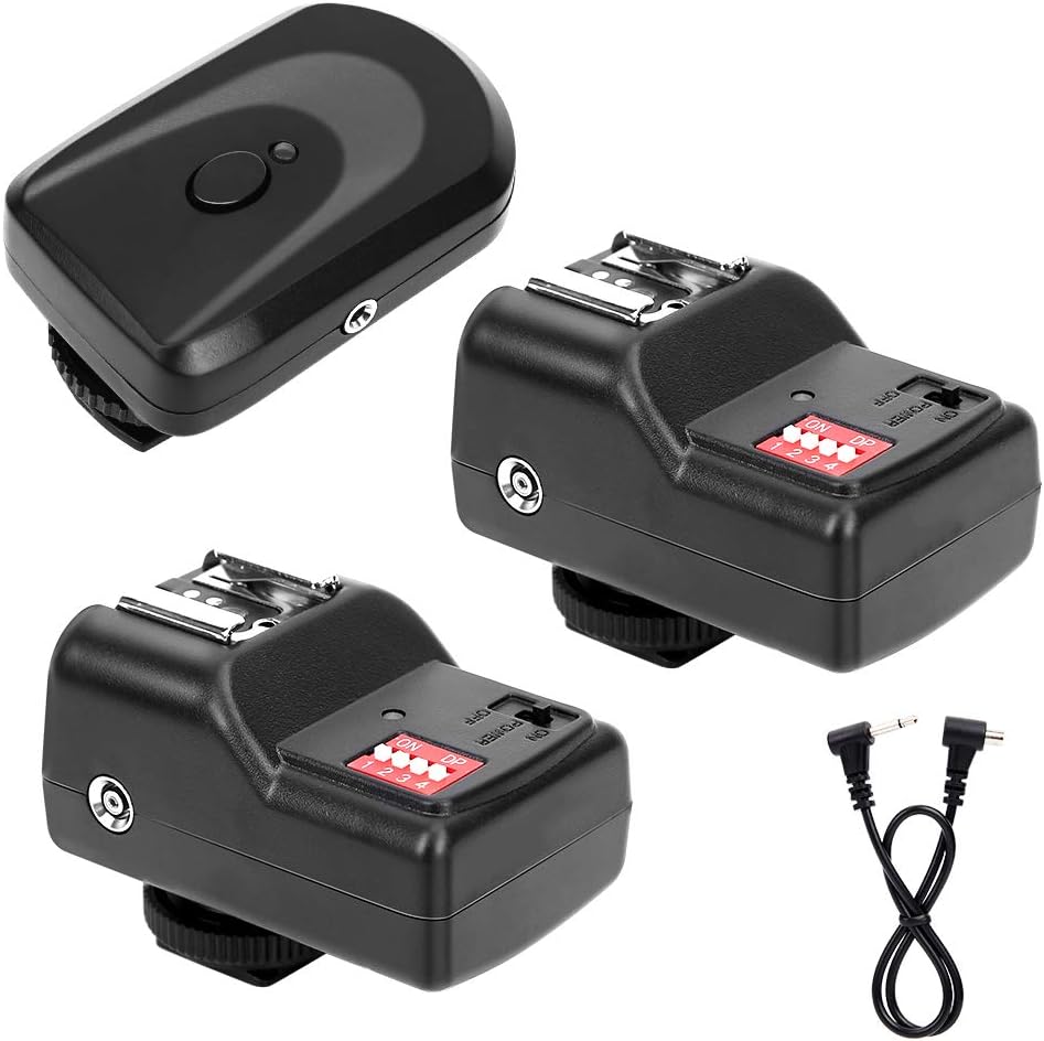 16 Set, 433MHZ 1 2 1 Shutter Release Transceiver Kit with Transmitter Receivers Sync Wire Cable for/for/for/