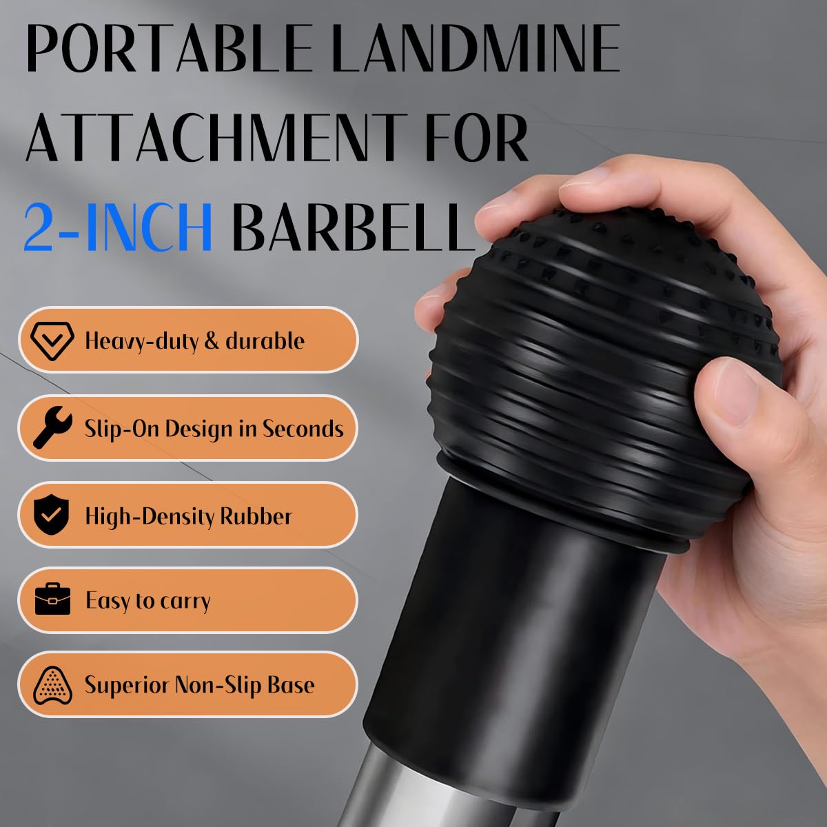 SerniaXin Landmine Attachment for Barbell, 360° Rotation for Row, Split Squat, Press in Home Gym, Natural Rubber 2" Olympic Bar Fit (1)