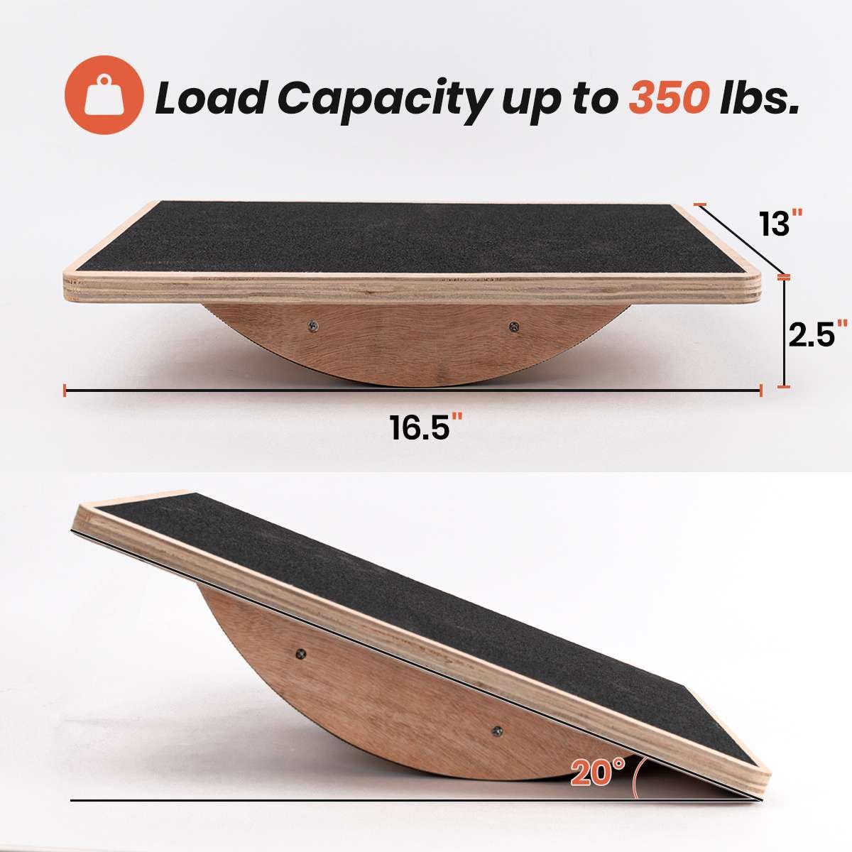 Balance Board Wobble Board for Adults Anti-Slip Balance Board for Physical Therapy Standing Desk Core Strength Wooden Rocker Board
