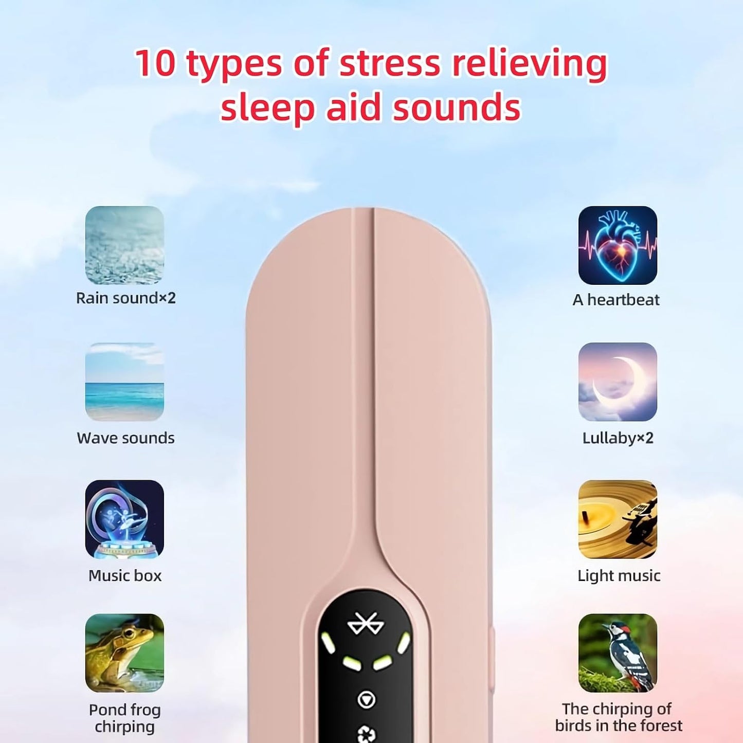 Generic Bone Conduction Under Pillow Speaker for Sleeping - Wireless Bluetooth Sleep Speaker with White Noise & Timer