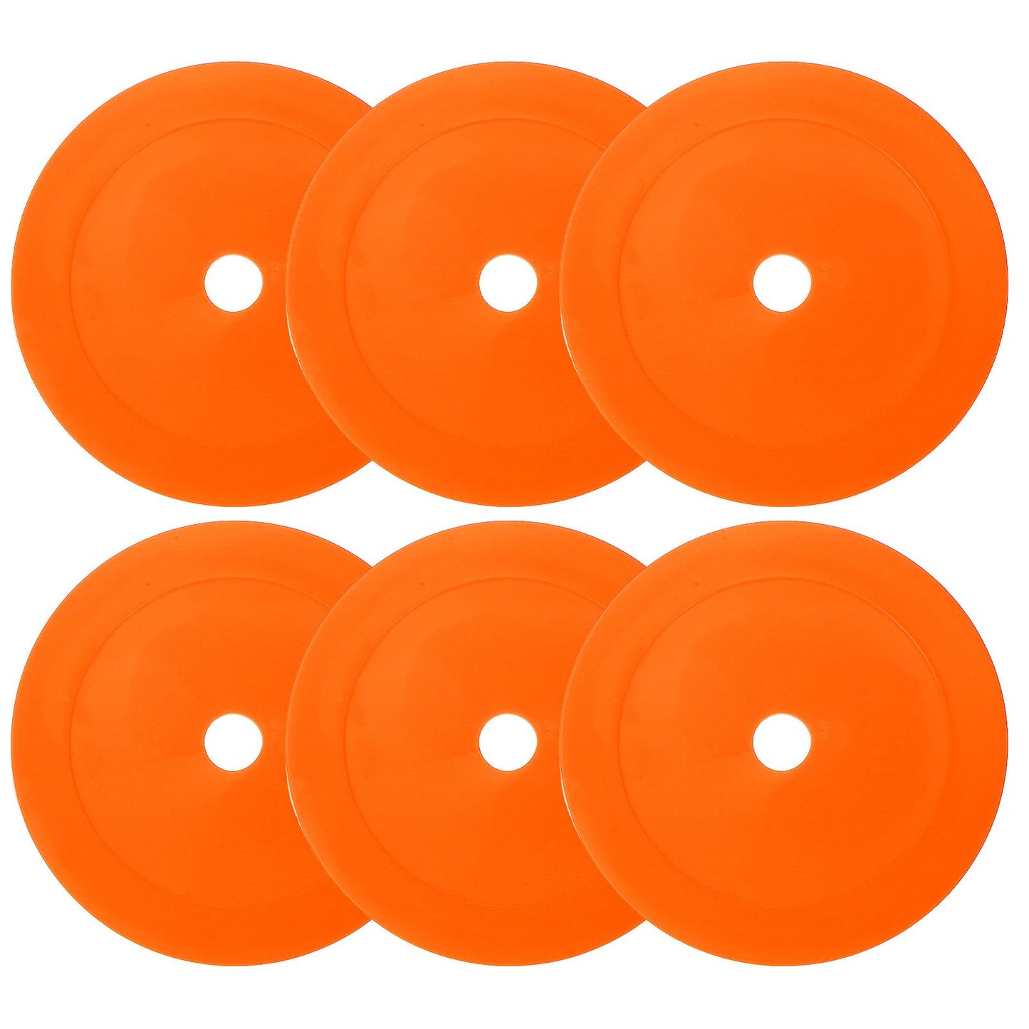 PATIKIL 6 Inch Flat Cones,6 Pcs Spot Markers Small Flat Soccer Training Cones for Football Basketball Agility Practice Sports Training Equipment, Orange