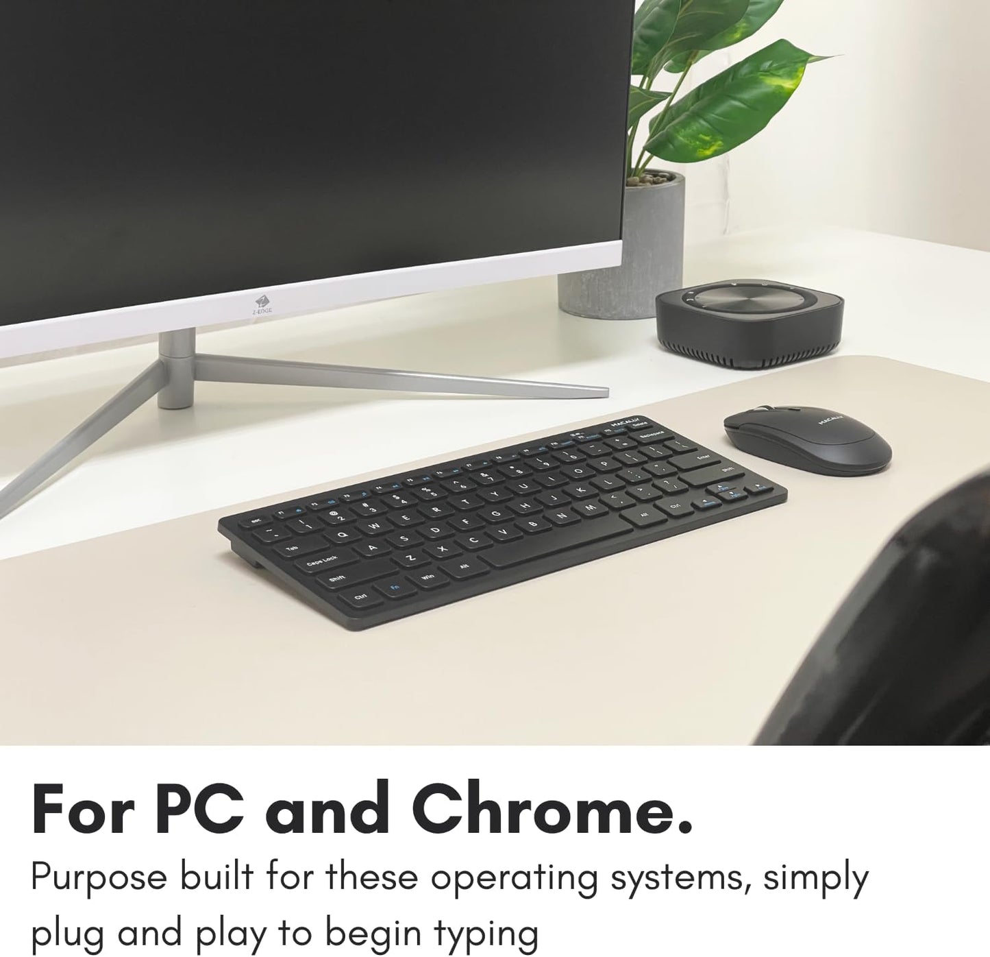 Macally 2.4G Mini Compact Keyboard - Wireless Keyboards for Desktop PC, Surface, Chromebook, Notebook, Laptop Keyboard